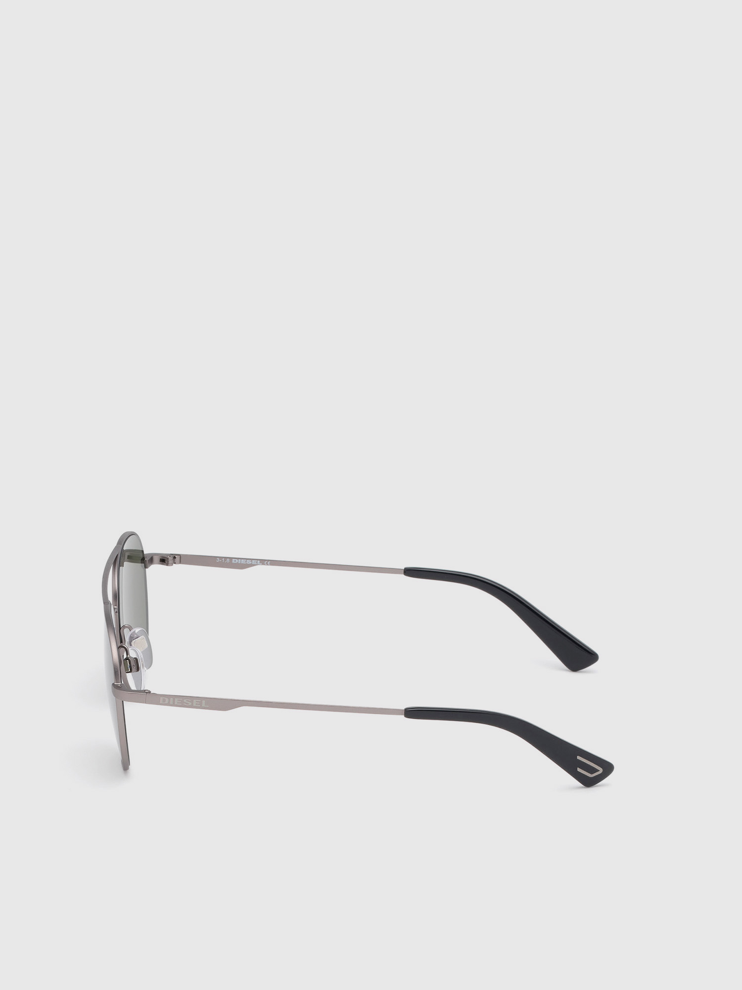 Diesel - DL0286, Unisex's Rounded sunglasses in metal in Dark Beige - 4