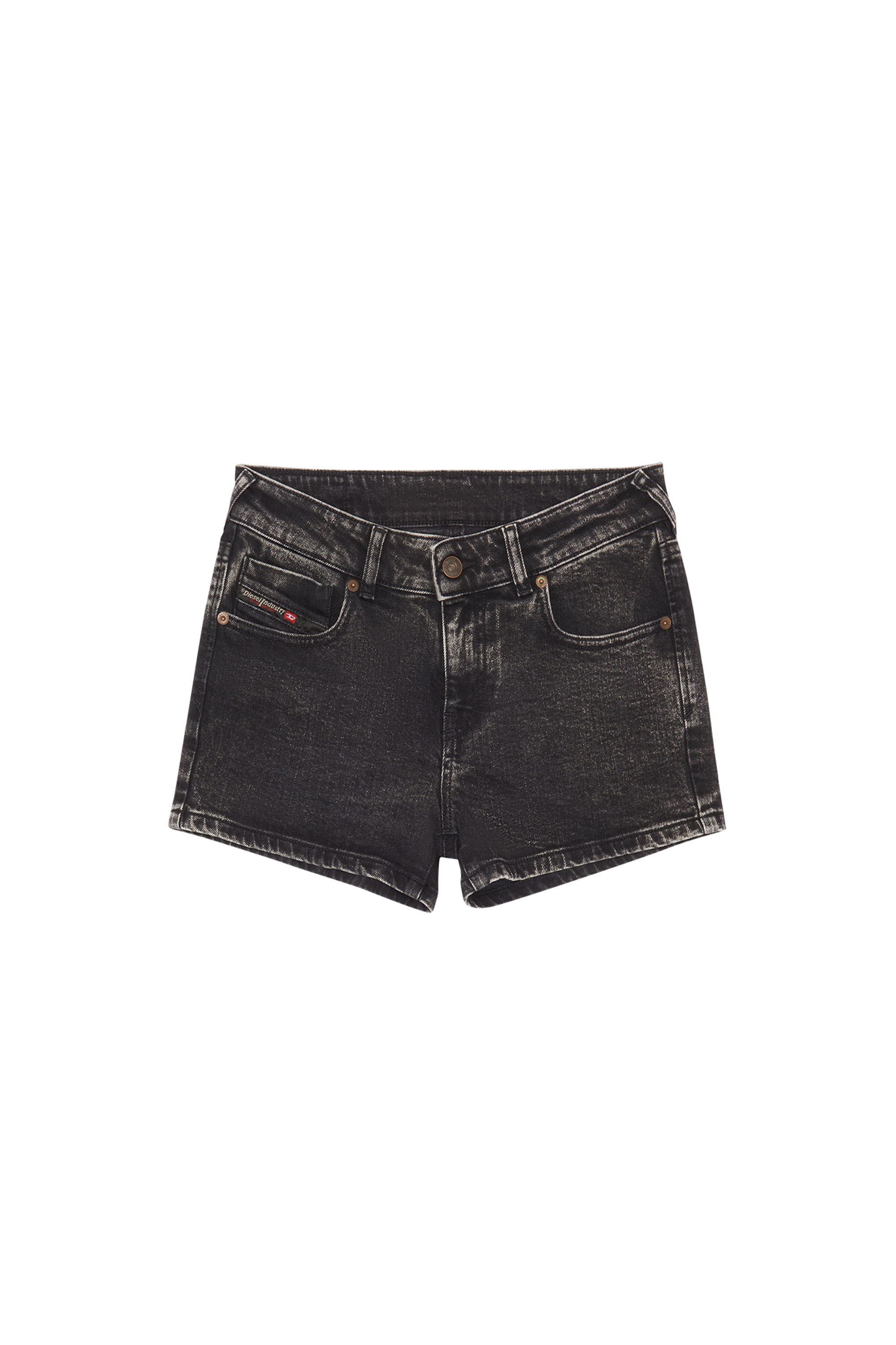 Diesel - DE-LYLA SHORT PANTS, Woman's Shorts in denim in Black/Dark grey - 3