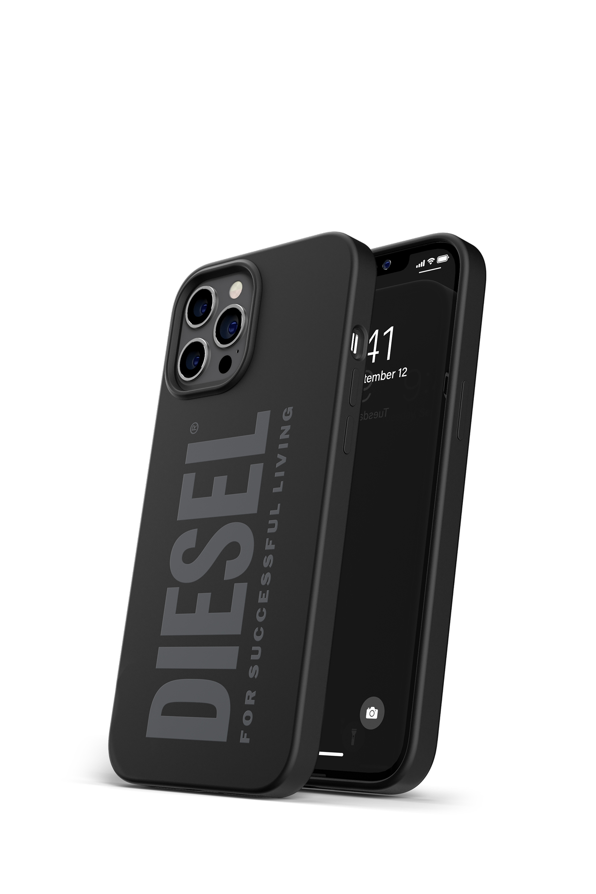 Diesel - 44278  STANDARD CASES, Unisex's Silicone case for iPhone 12 Pro Max in Black - 3