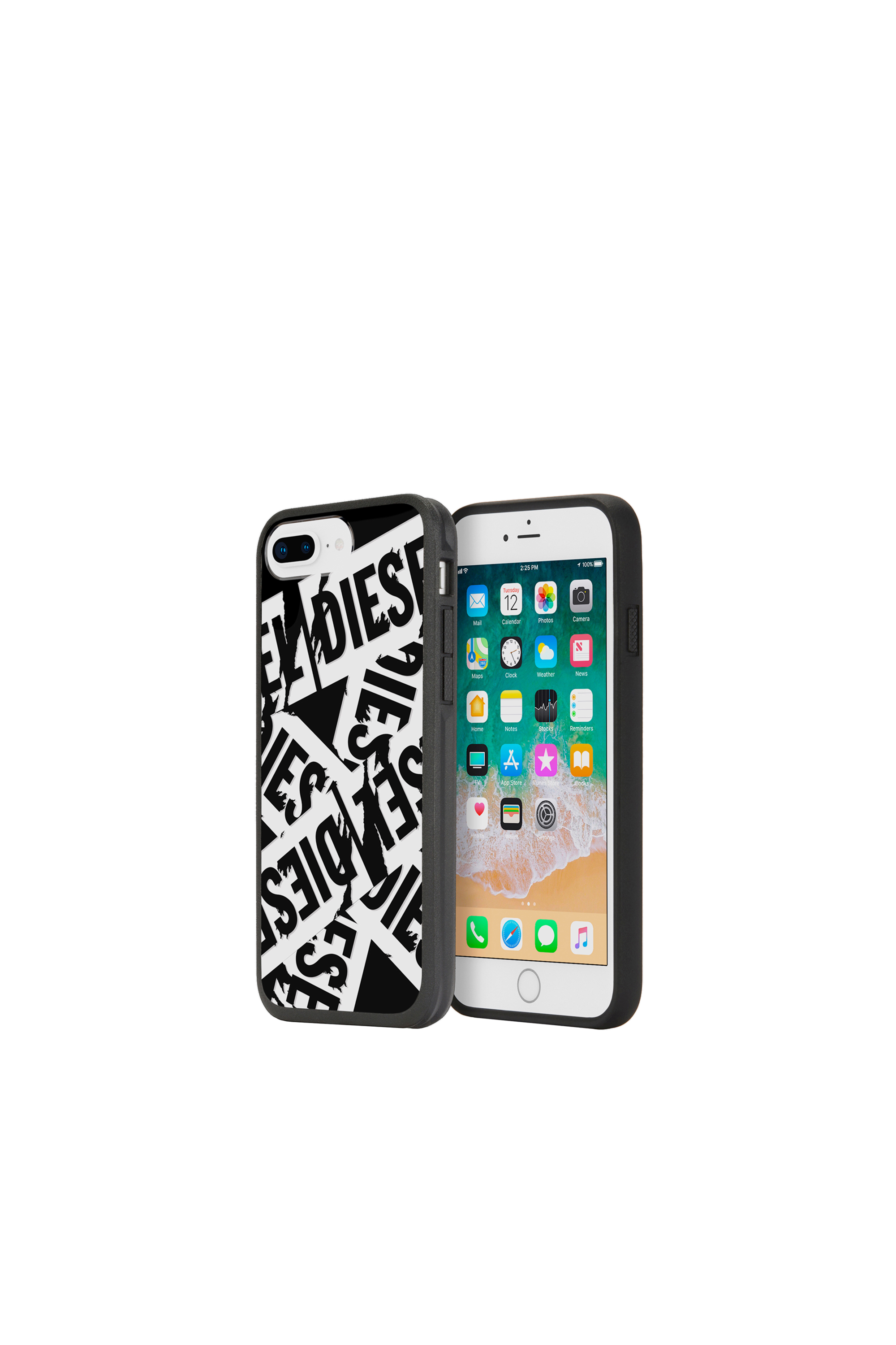 Diesel - MULTI TAPE BLACK/WHITE IPHONE 8 PLUS/7 PLUS/6S PLUS/6 PLUS CASE, Unisex's Tpu case, iPhone 8 Plus/7 Plus/6s Plus/6 Plus in Black - 1