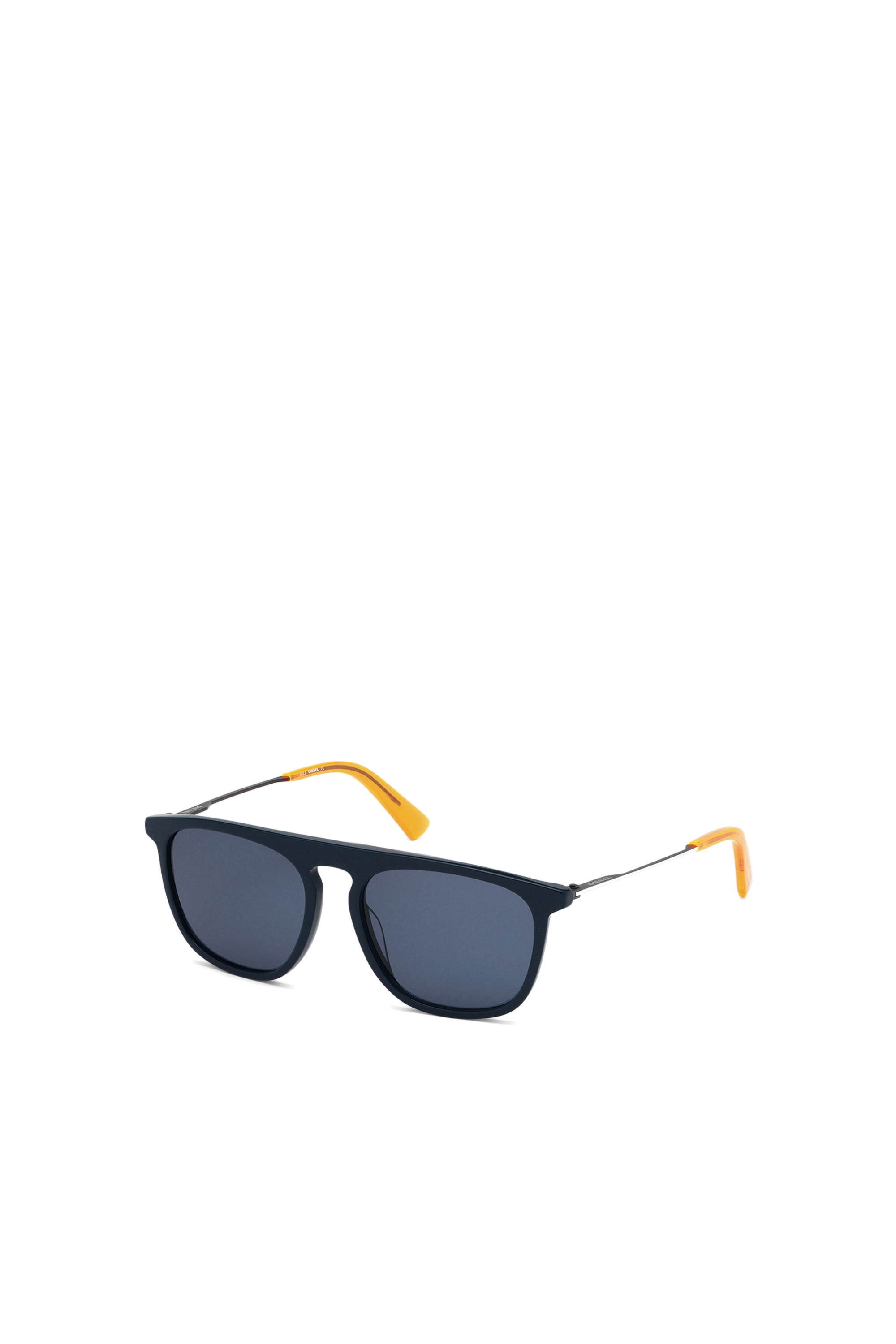 Diesel - DL0297, Man's Squared glasses in acetate and metal in Blue/Yellow - 2