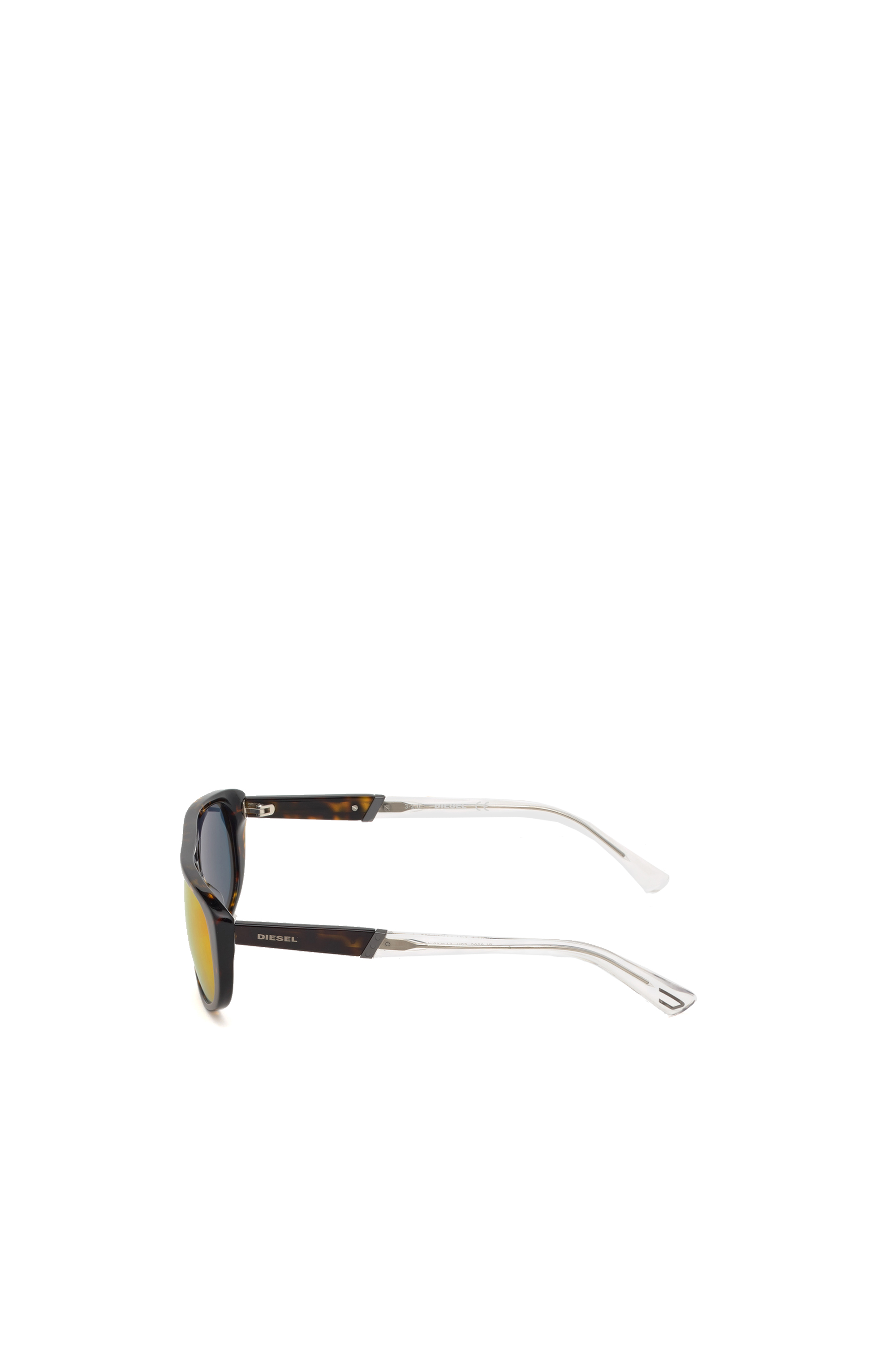 Diesel - DL0306, Unisex's Unisex acetate navigator-style sunglasses in Brown/White - 3