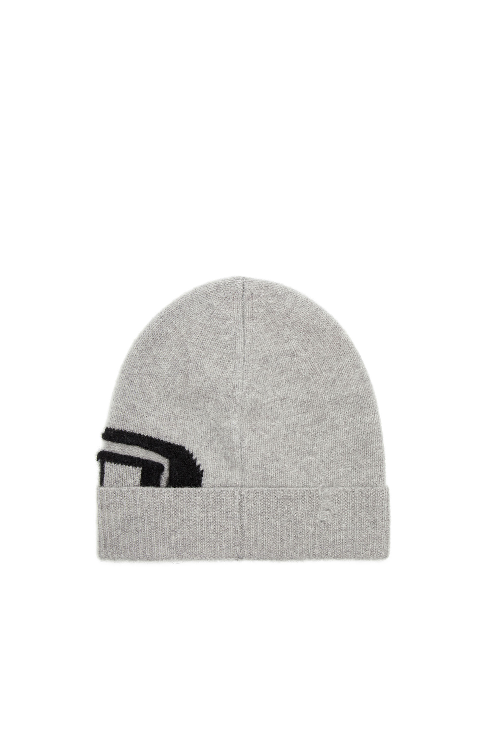 Diesel - K-PEEL, Unisex's Wool beanie with peel-off logo in Grey - 2
