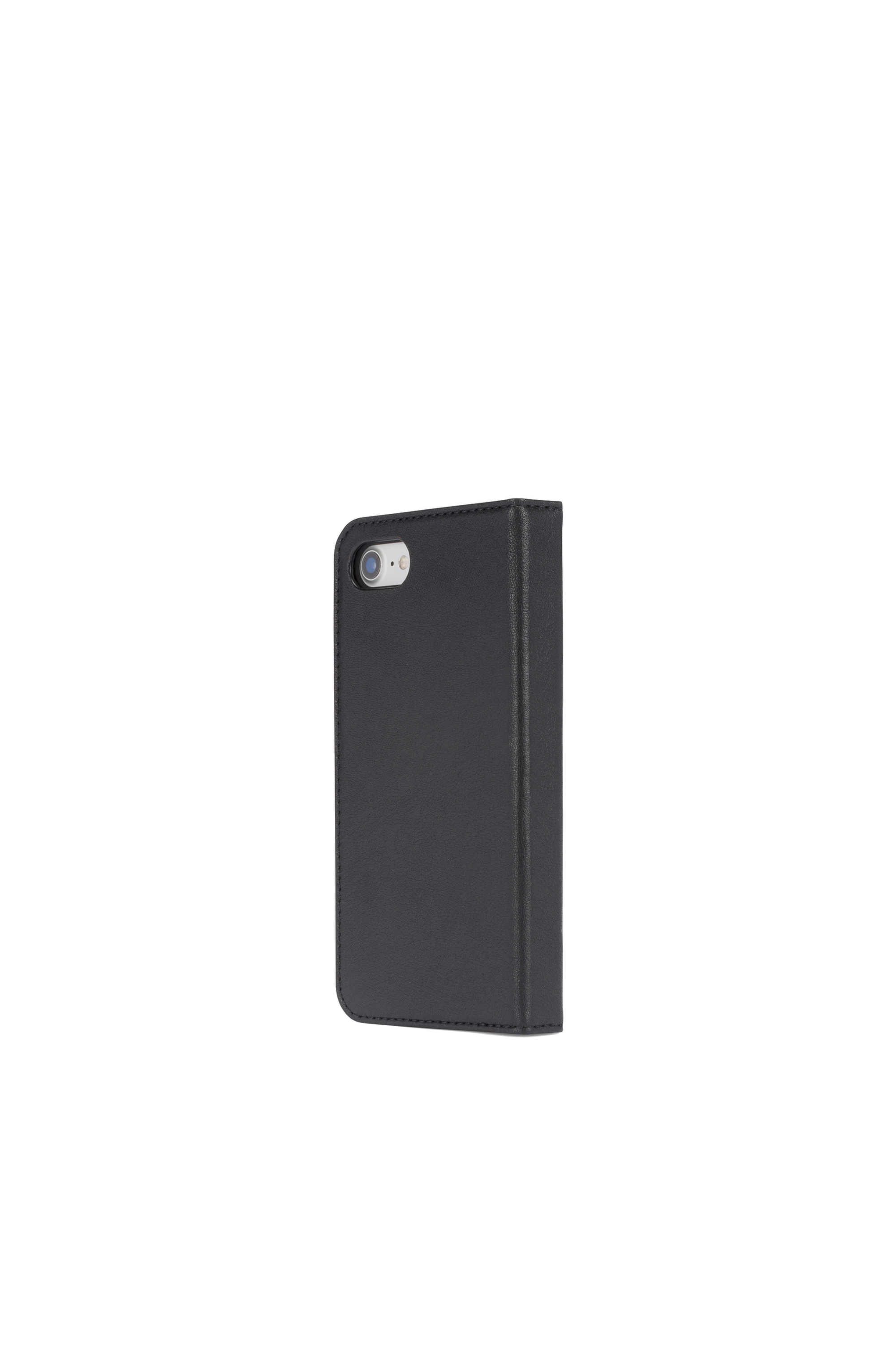 Diesel - BLACK DENIM/STUD/ZIPPER IPHONE 8/7 FOLIO, Unisex's Black denim folio with details, iPhone 8/7 in Black - 3