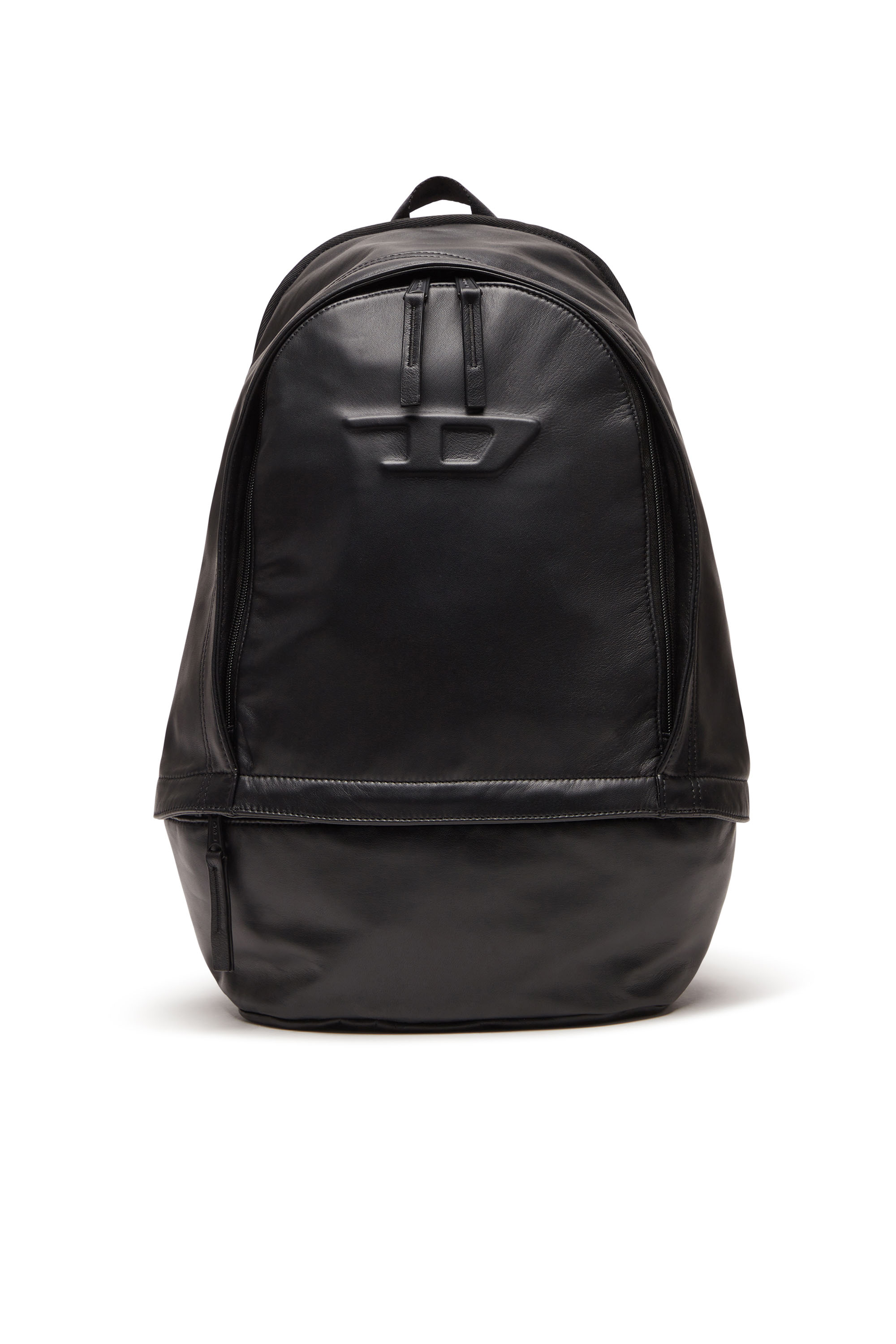 Diesel - RAVE BACKPACK, Man's Rave Backpack - Leather backpack with embossed D logo in Black - 1