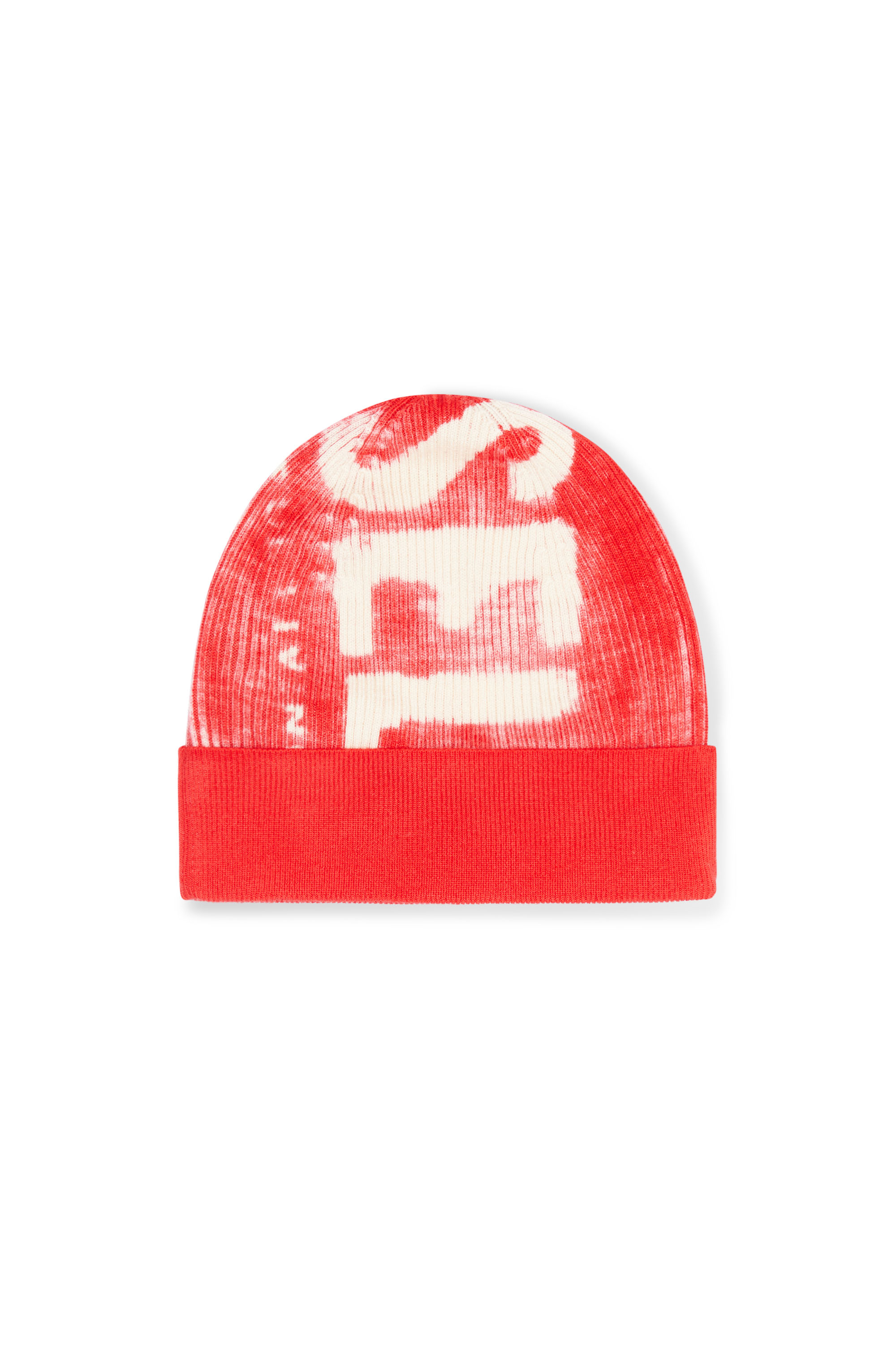 Diesel - K-ATULLUS-CAP, Unisex's Ribbed beanie with maxi logo print in Red - 2