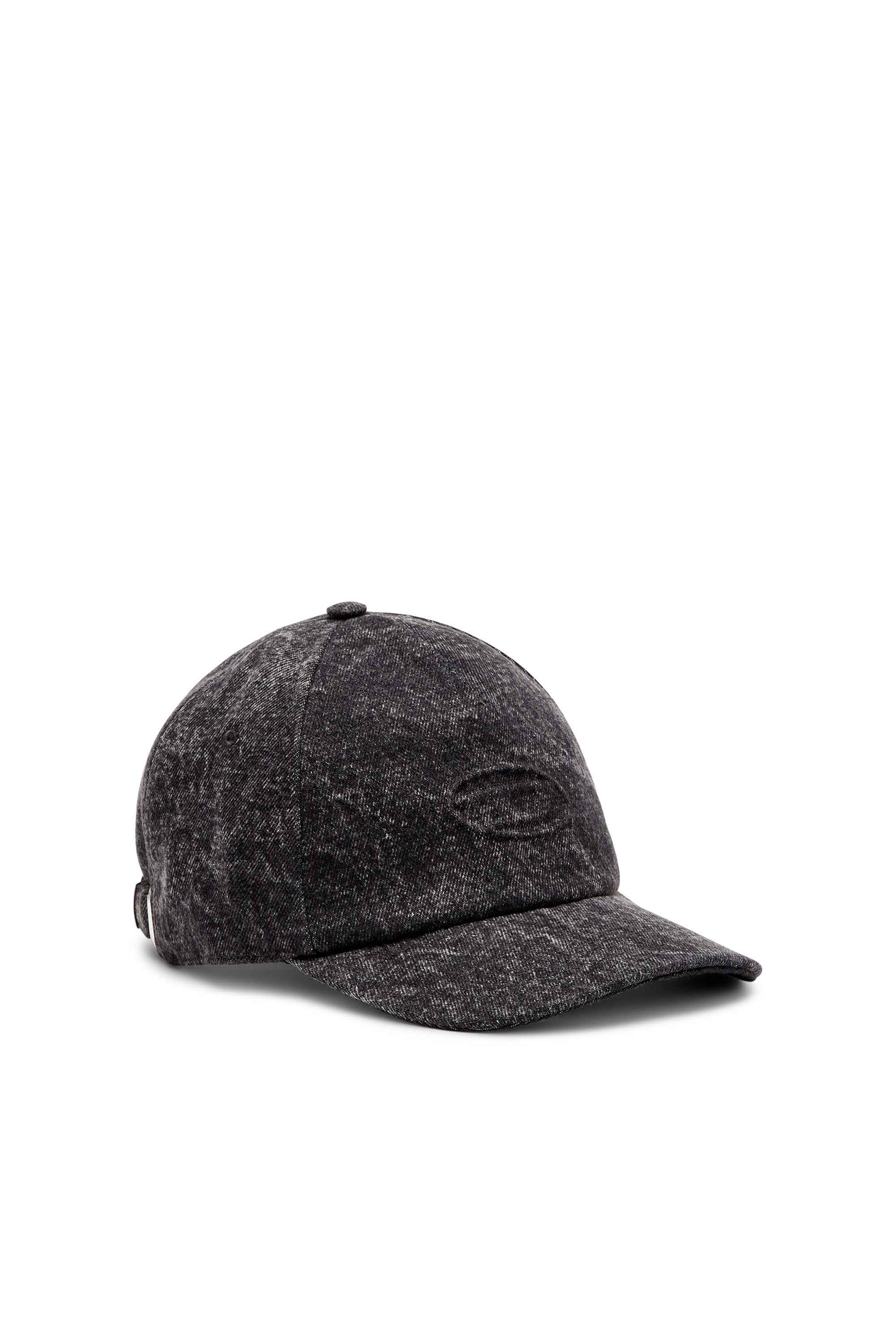 Diesel - C-SPALM, Man's Baseball cap in washed denim in Black - 1