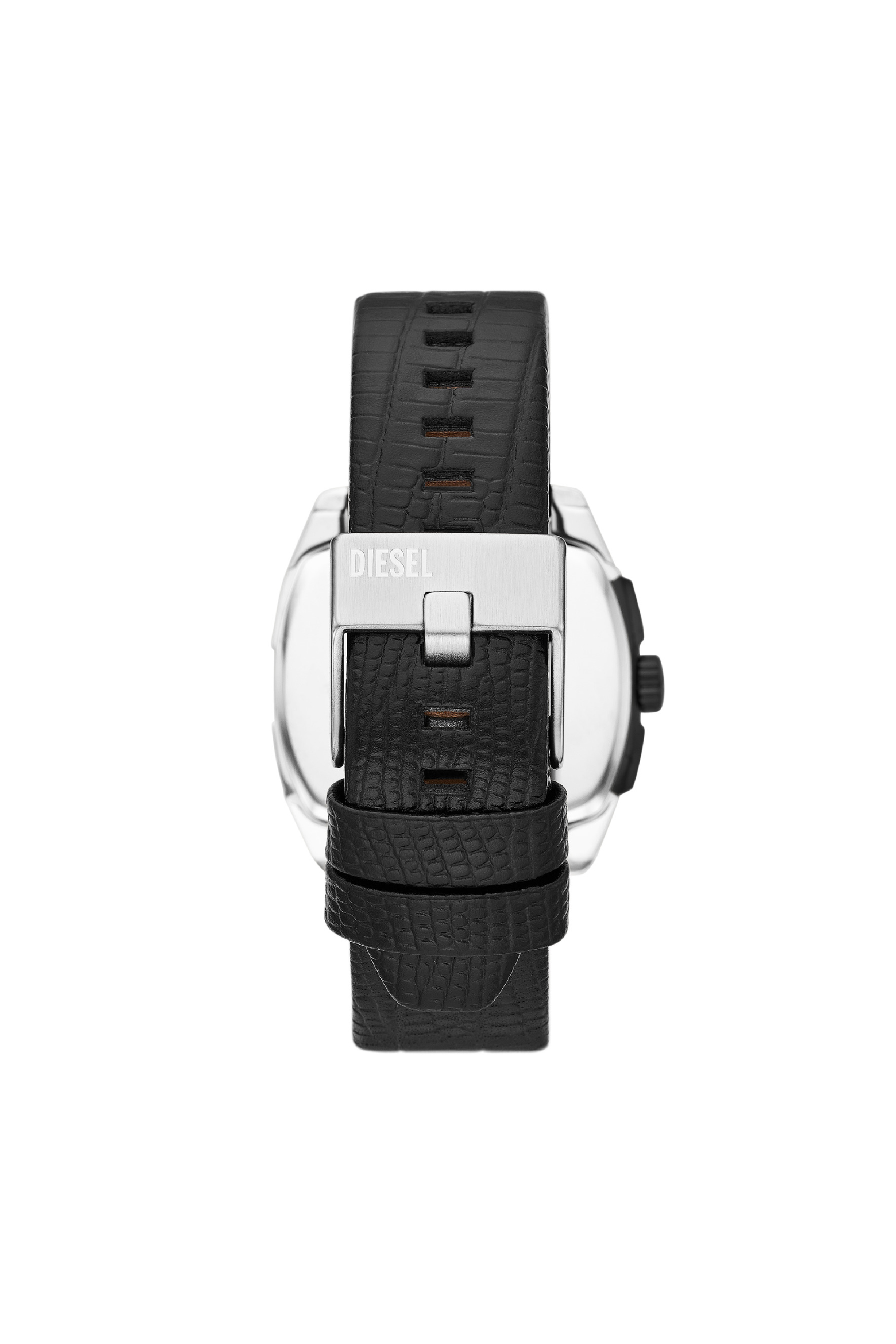 Diesel - DZ2153, Man's D.V.A. leather watch in Black - 2
