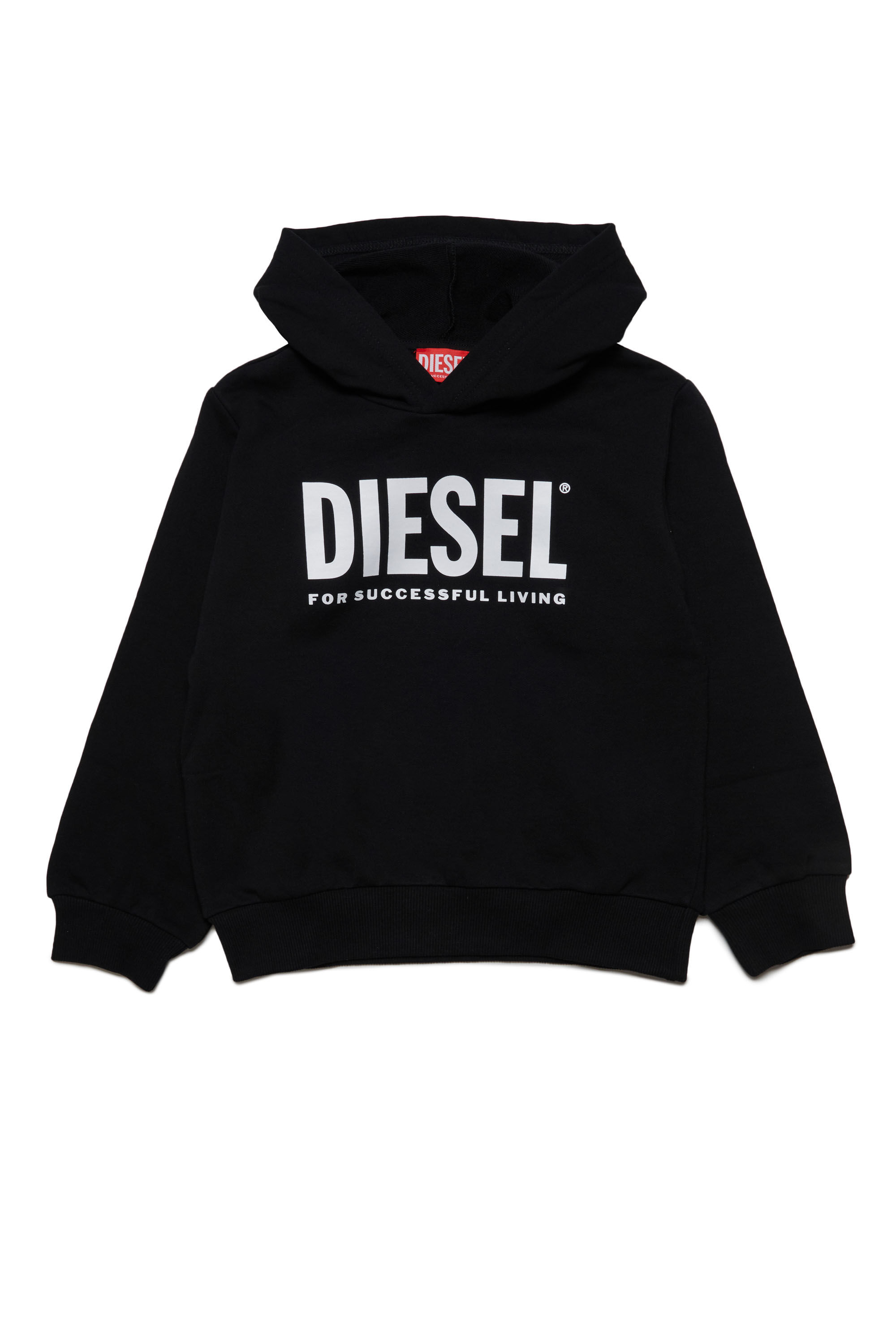 Diesel - LSFORT DI OVER HOOD, Unisex's Hoodie with logo print in Black - 1