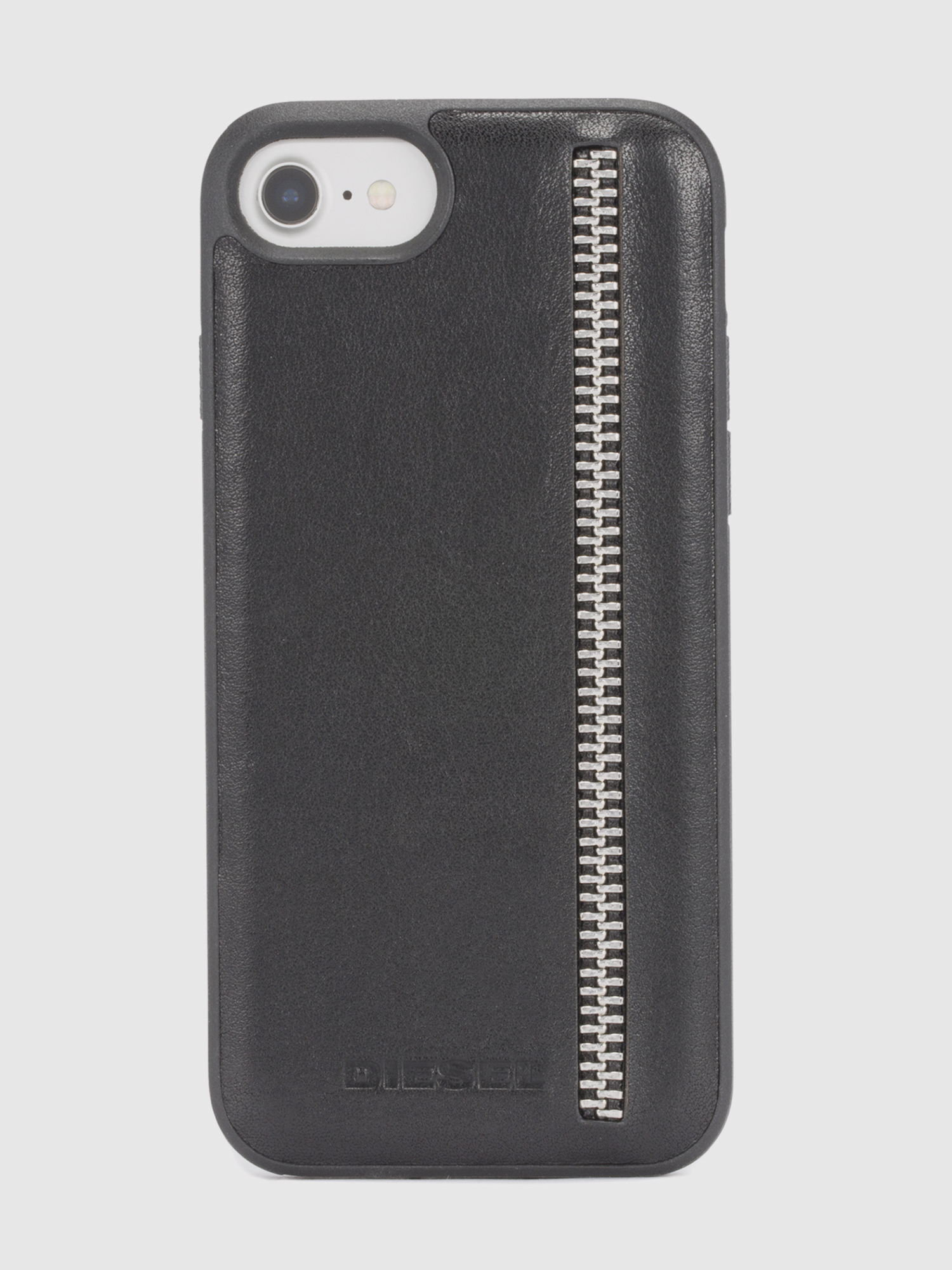 Diesel - ZIP BLACK LEATHER IPHONE 8 PLUS/7 PLUS/6s PLUS/6 PLUS CASE, Unisex's Zip case, iPhone 8 Plus/7 Plus/6s Plus/6 Plus in Black - 2