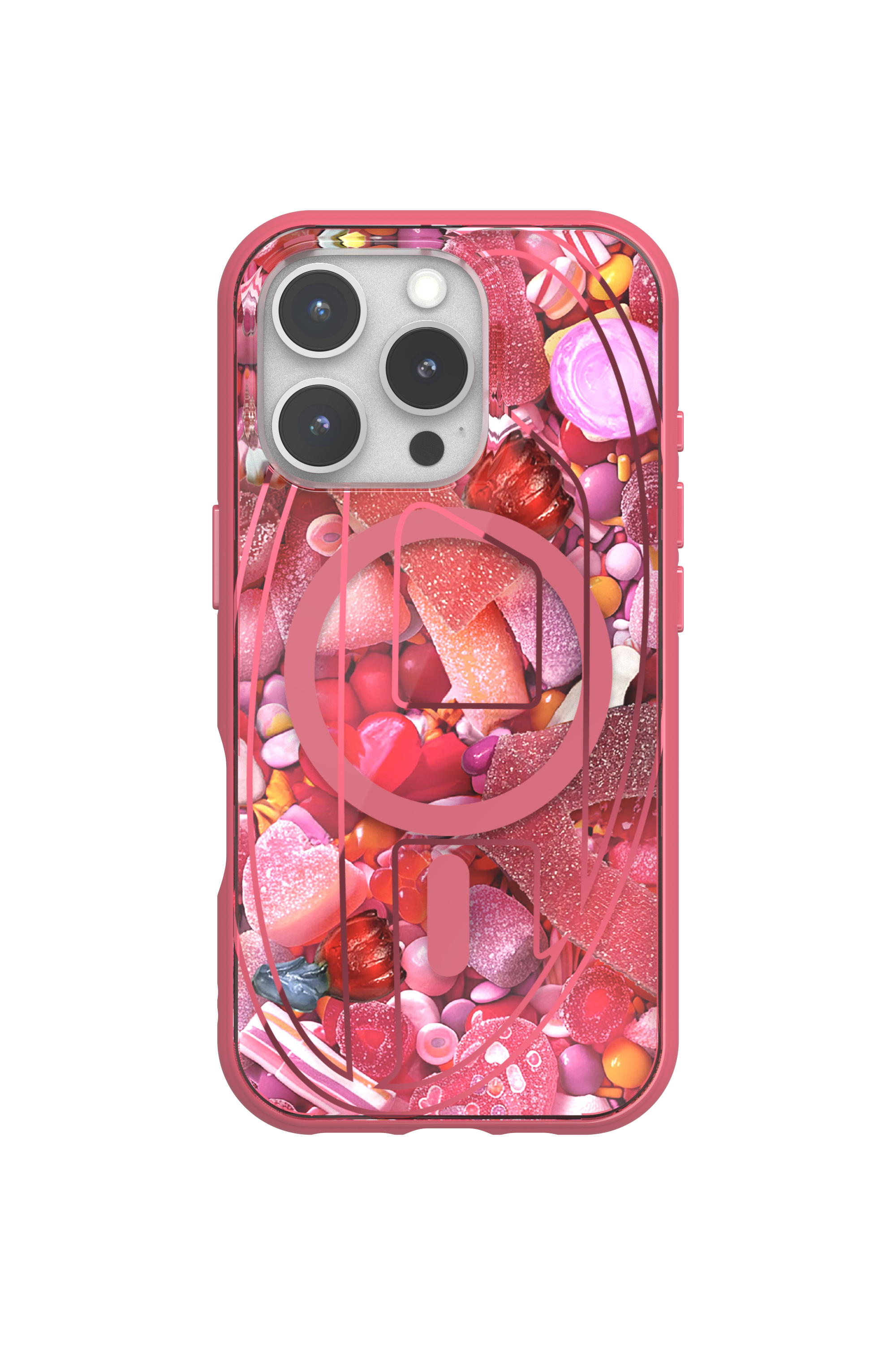 Diesel - 60250 AOP CASE, Unisex's Oval D Case with Magsafe iPhone 16 Pro in Pink - 4