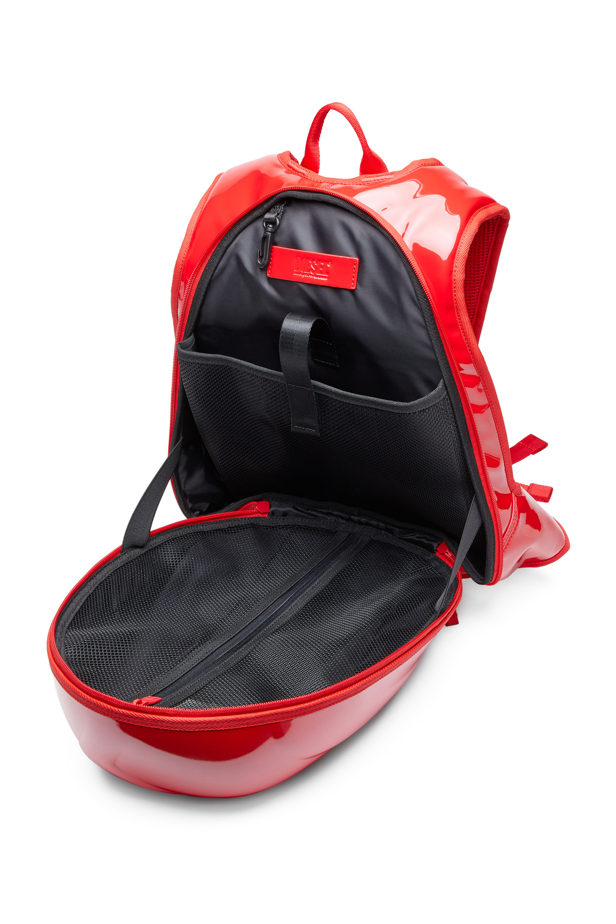 Diesel - ST. HONORE' 1DR-POD BACKPACK, Unisex's Hard shell backpack in Red - 4