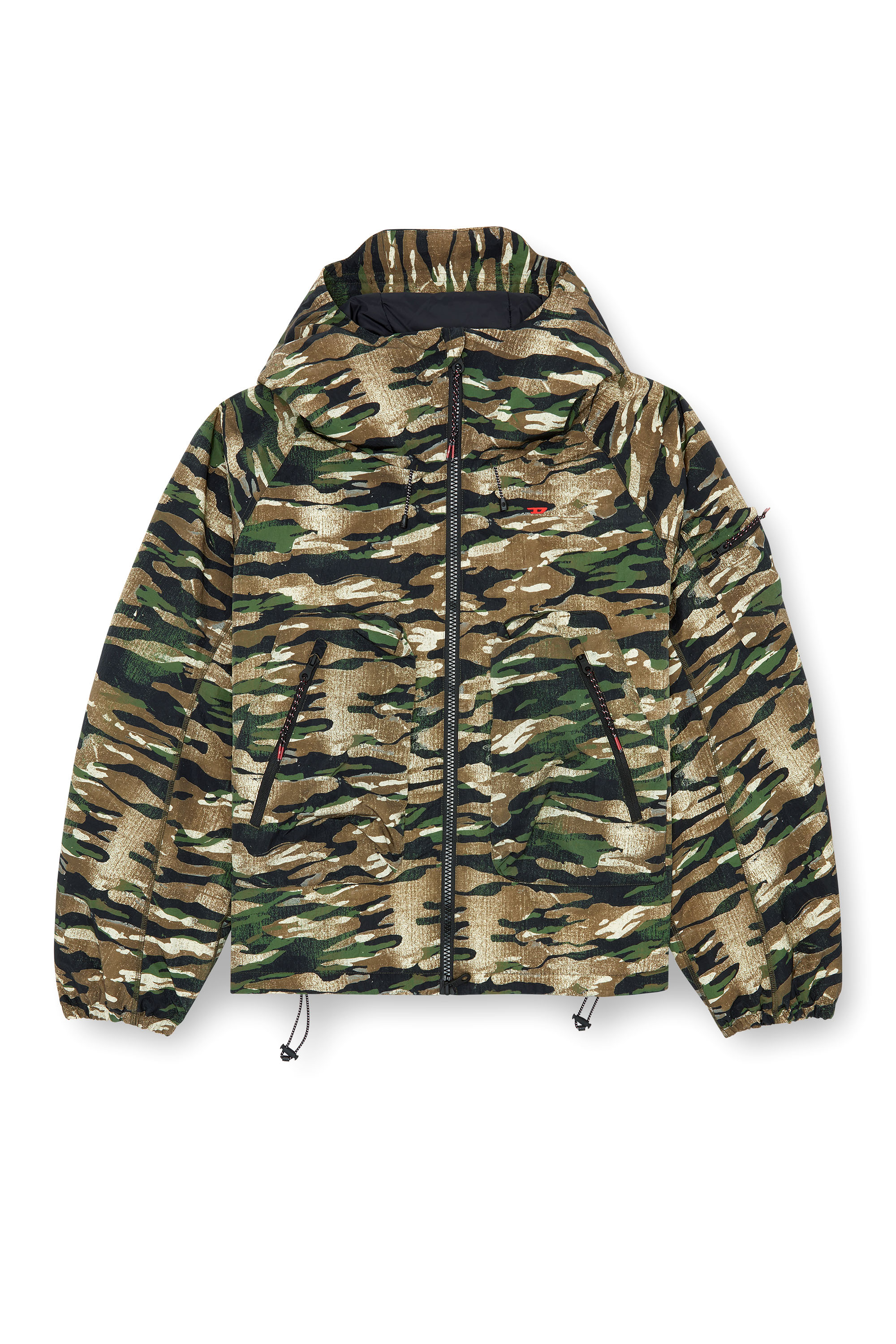 Diesel - AMWT-BERNARD-WT24, Man's Camouflage hooded jacket in Green/Brown - 3