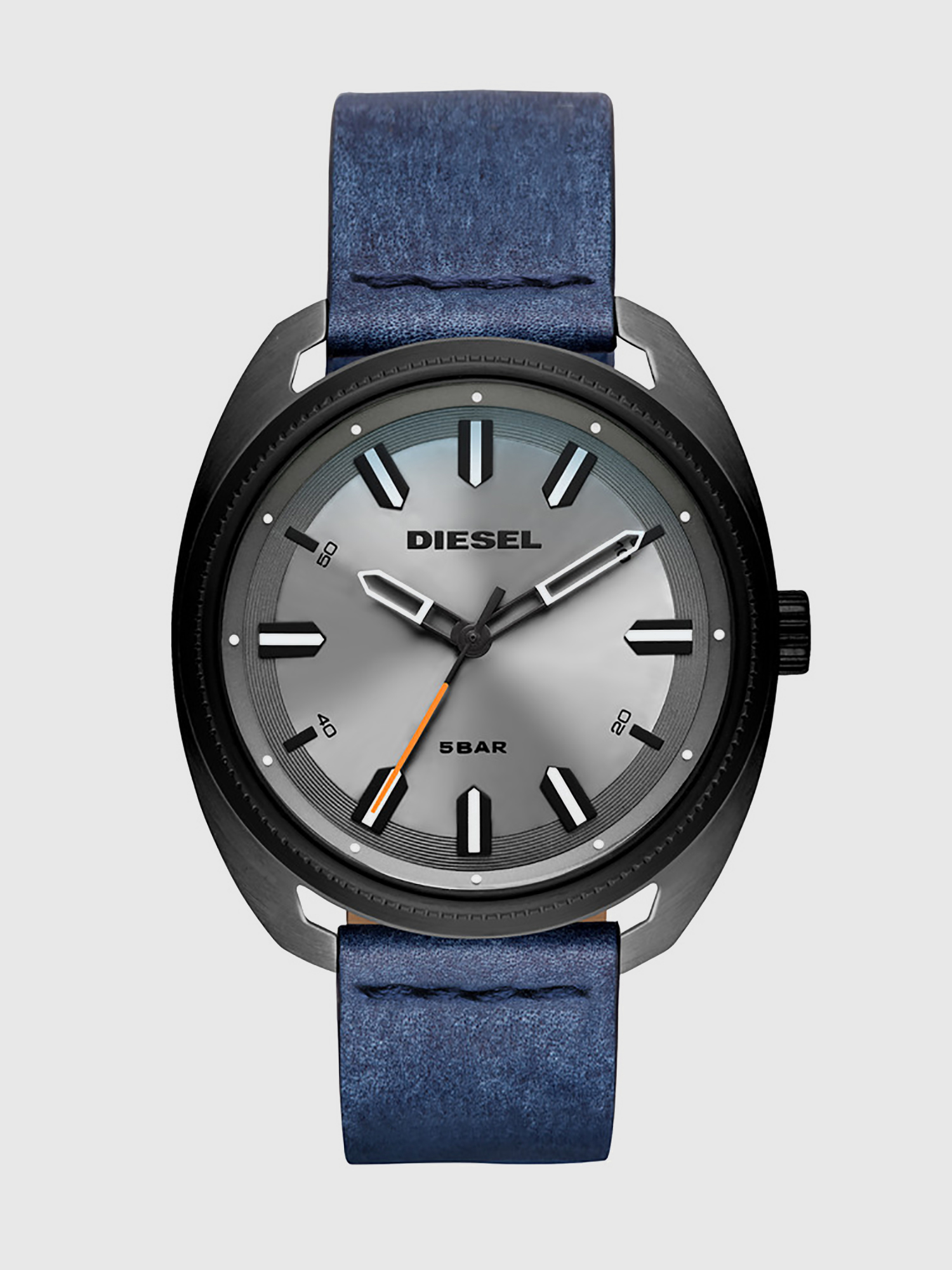 Diesel - DZ1838, Man's Fastback denim leather watch with gray dial, 45 mm in Blue Jeans - 1