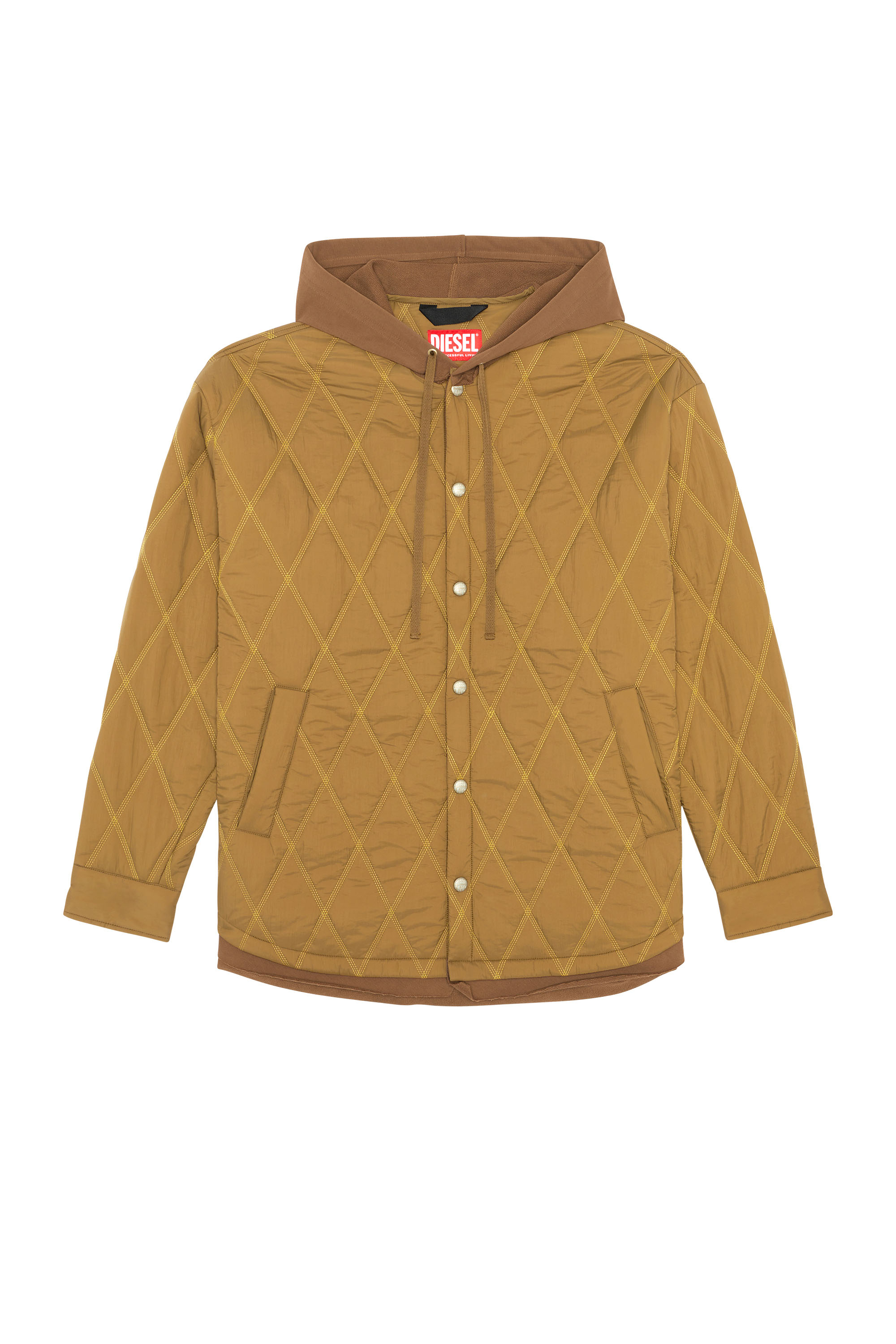 Diesel - J-ROMEO, Man's Quilted jacket in quilted nylon in Light Brown - 3