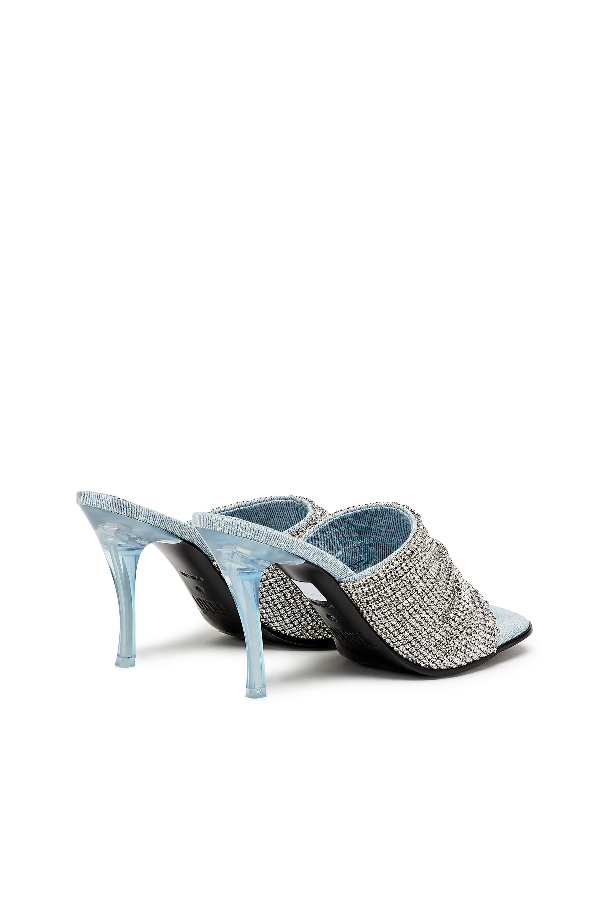 Diesel - D-SYDNEY SDL S, Woman's D-Sydney Sdl S Sandals - Mule sandals with rhinestone band in Silver - 3