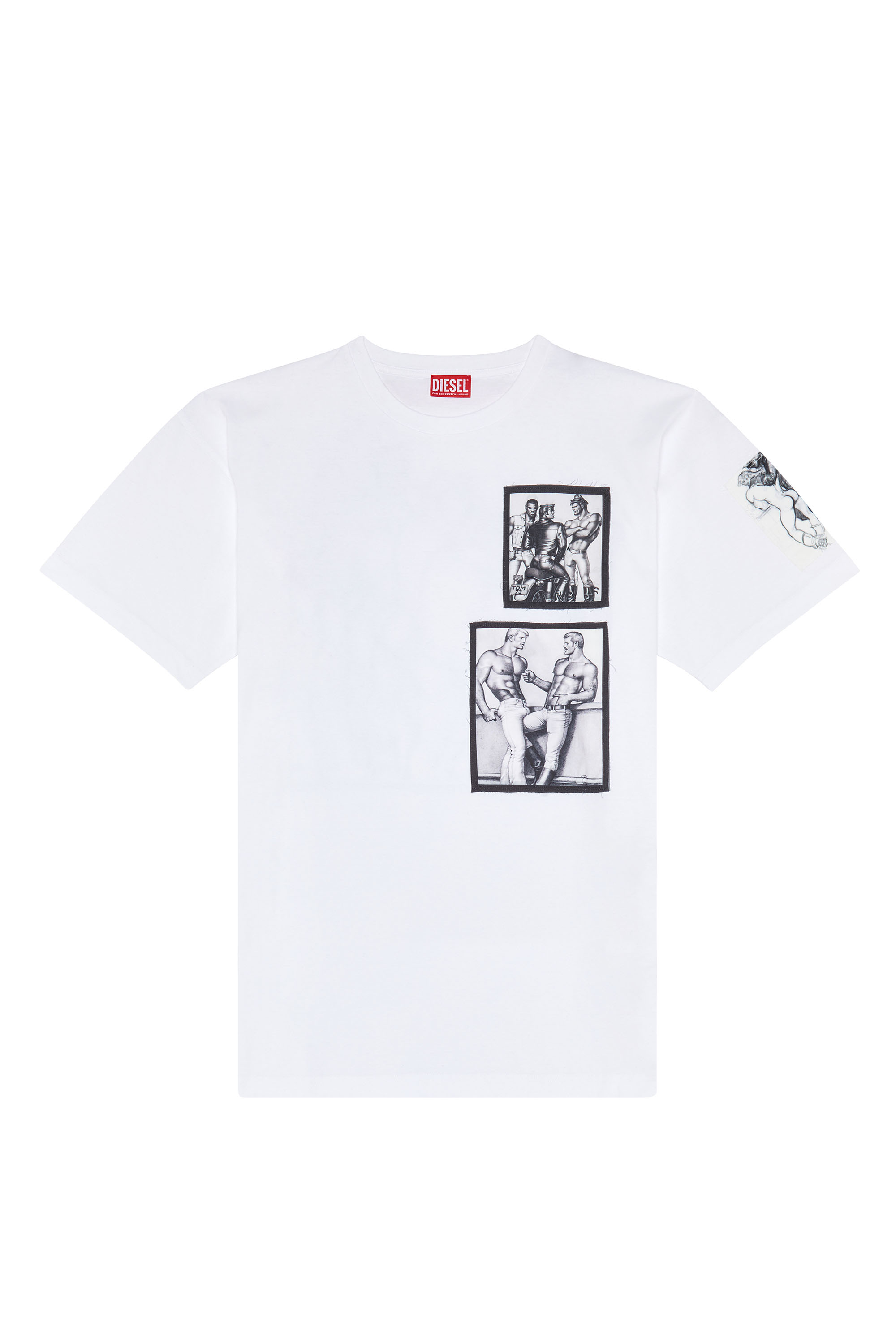 Diesel - PR-T-NLABEL-23A, Unisex's Boxy T-shirt with prints and patches in White - 3