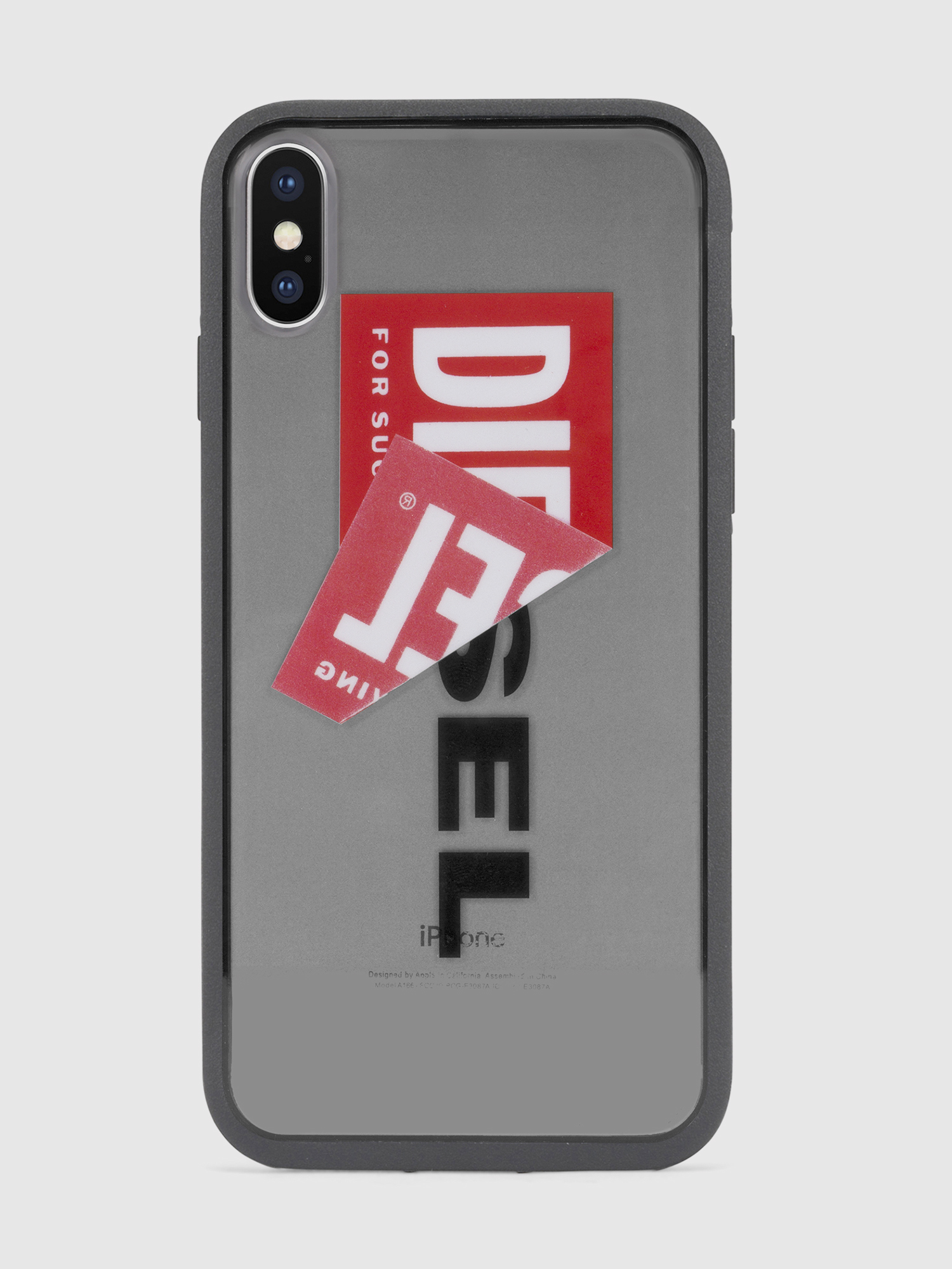 Diesel - STICKER IPHONE X CASE, Unisex's Diesel logo transparent case, iPhone X in Black - 2