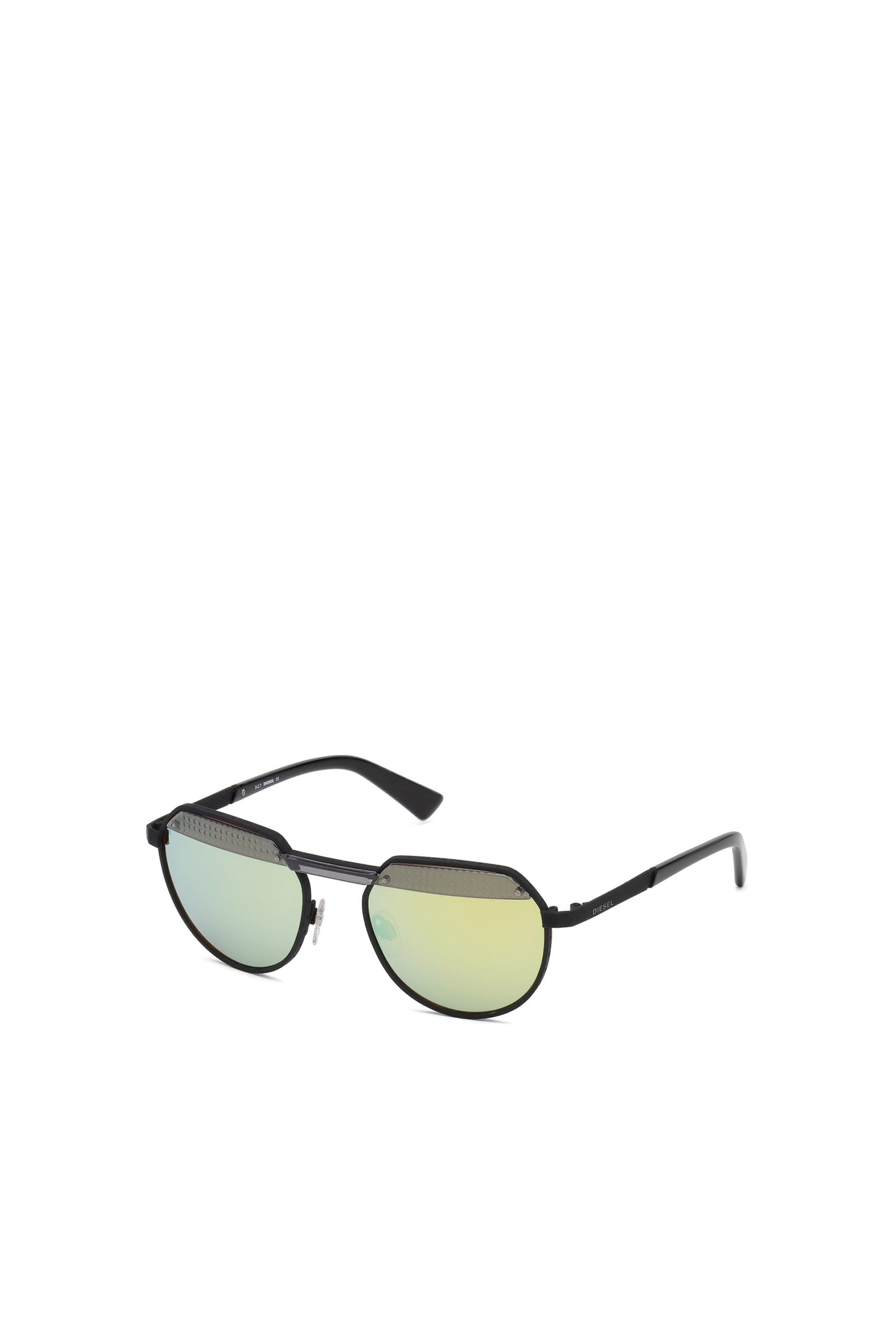 Diesel - DL0260, Unisex's Hexagonal eyewear with injected bar in Black - 3