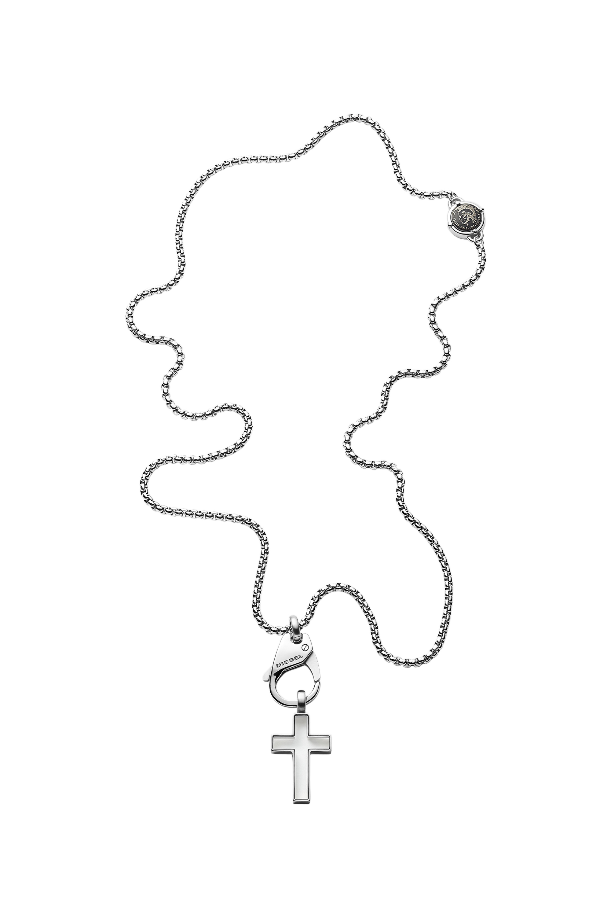 Diesel - DX1252, Man's Stainless steel cross pendant necklace in Silver - 2