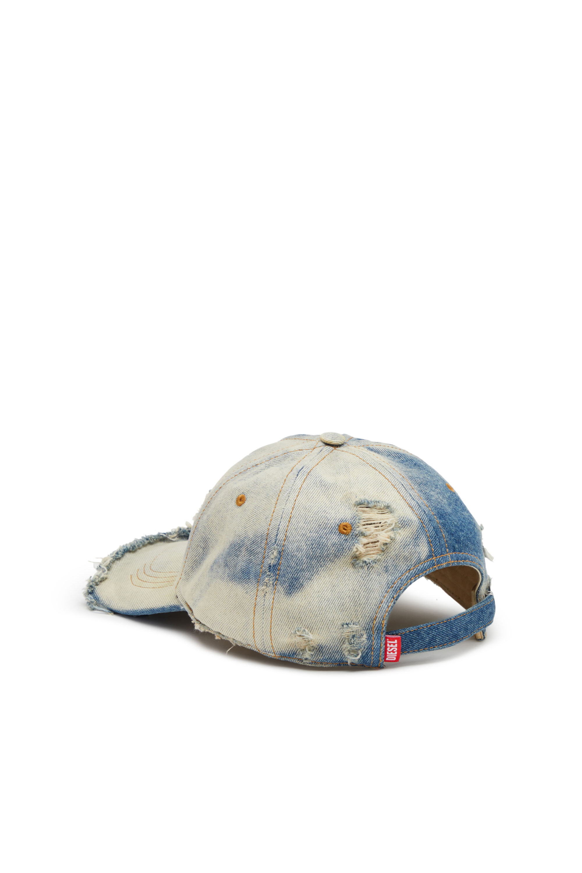Diesel - C-IYASU, Man's Faded distressed denim baseball cap in Blue - 2