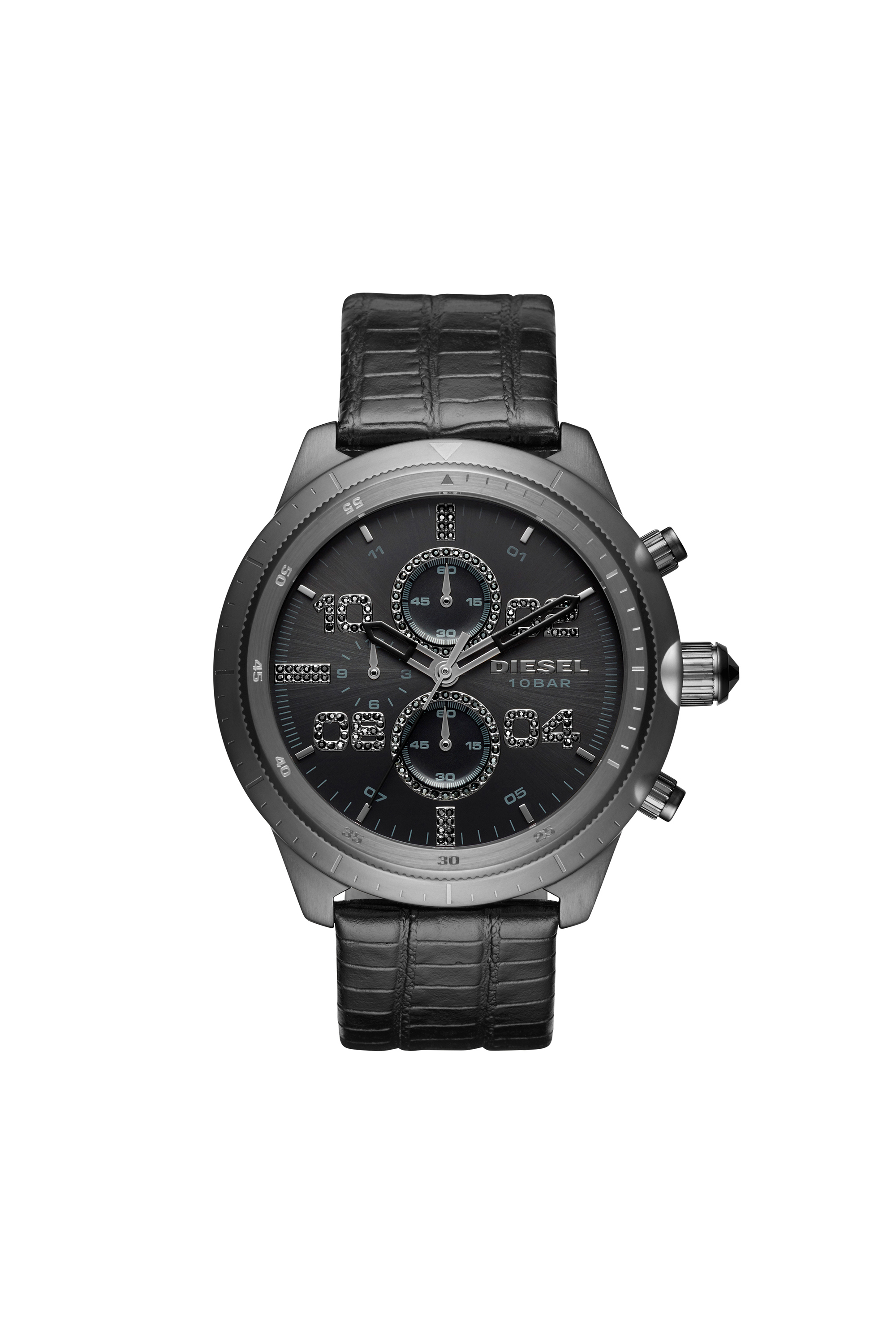 Diesel - DZ4437, Man's Black watch with hematite stones, 50 mm in Black - 1