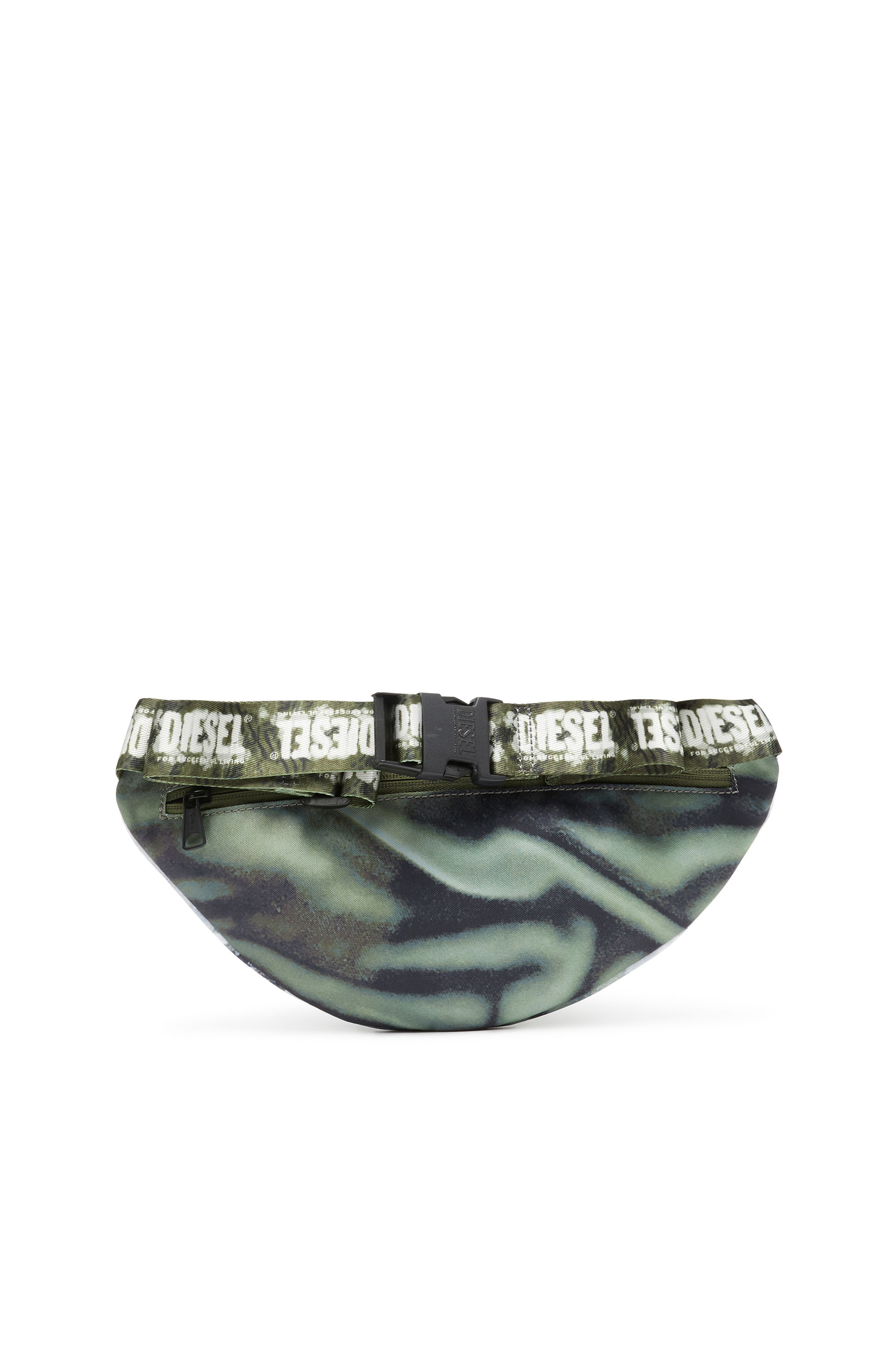 Diesel - RAVE BELTBAG X, Unisex's Rave-Belt bag with wet-effect camo print in Green/White - 2