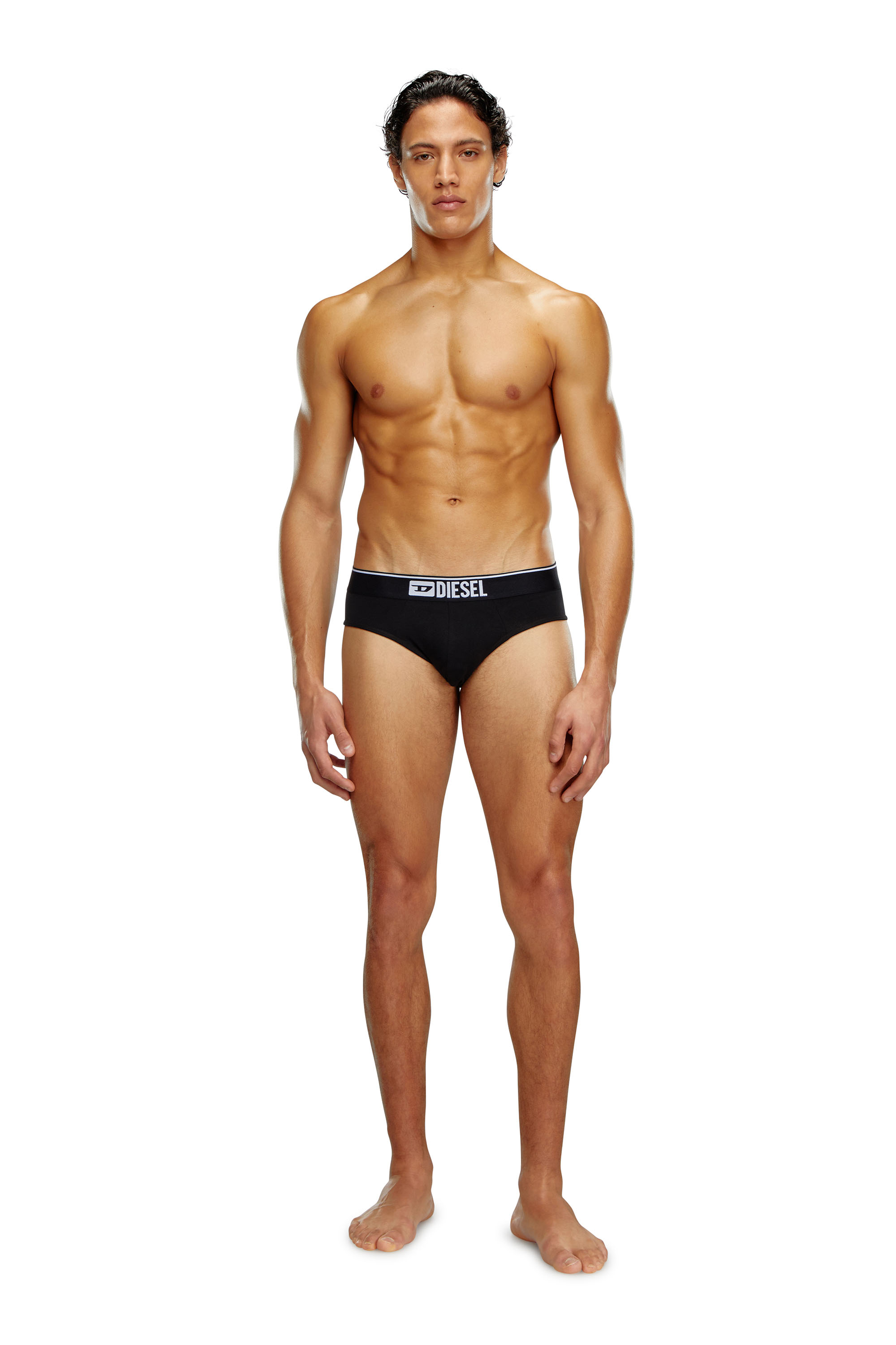 Diesel - UMBR-ANDRETHREEPACK, Man's Three-pack of plain logo briefs in Black - 2