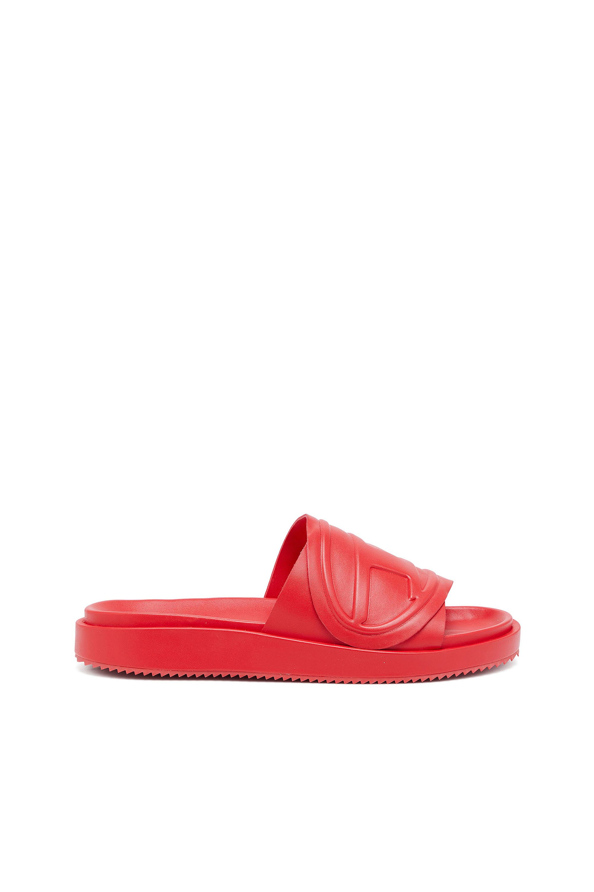 Diesel - SA-SLIDE D OVAL, Unisex's Sa-Slide D-PU slides with embossed Oval D in Red - 1