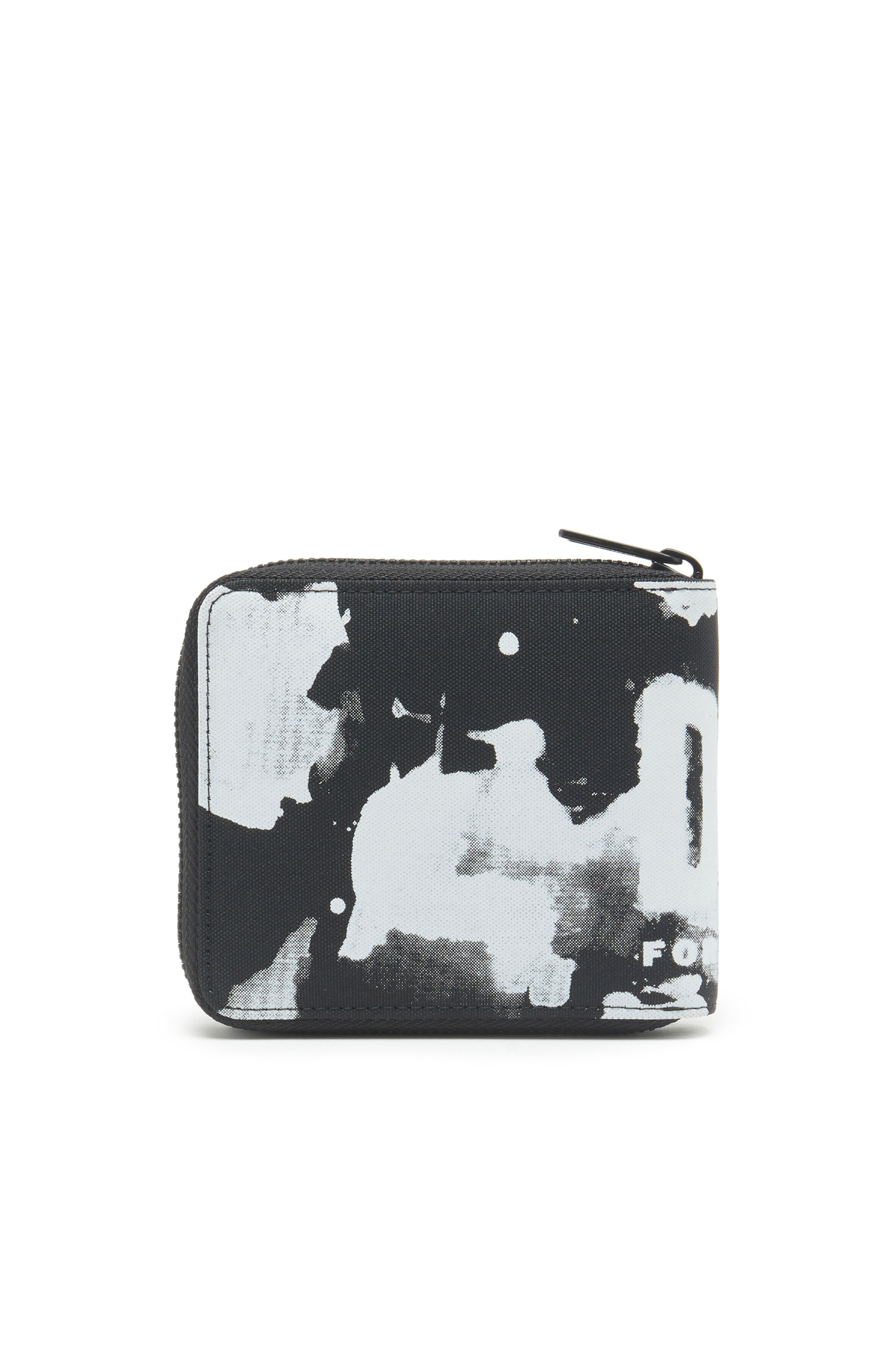 Diesel - RAVE BI-FOLD COIN ZIP XS, Unisex's Zip wallet in logo-print fabric in Black - 2