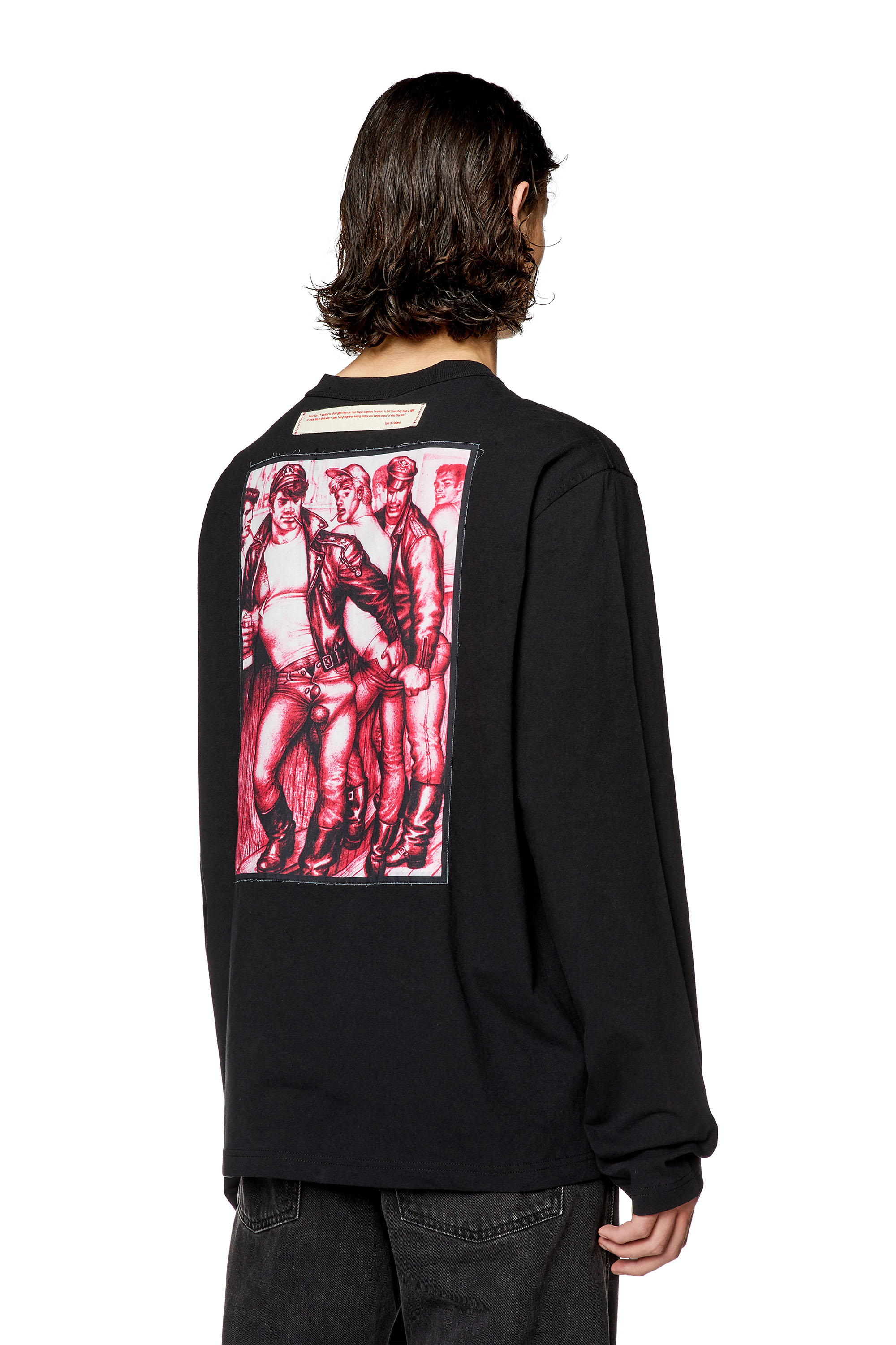 Diesel - PR-T-CRANE-LS, Unisex's Long-sleeve T-shirt with prints and patches in Black - 4