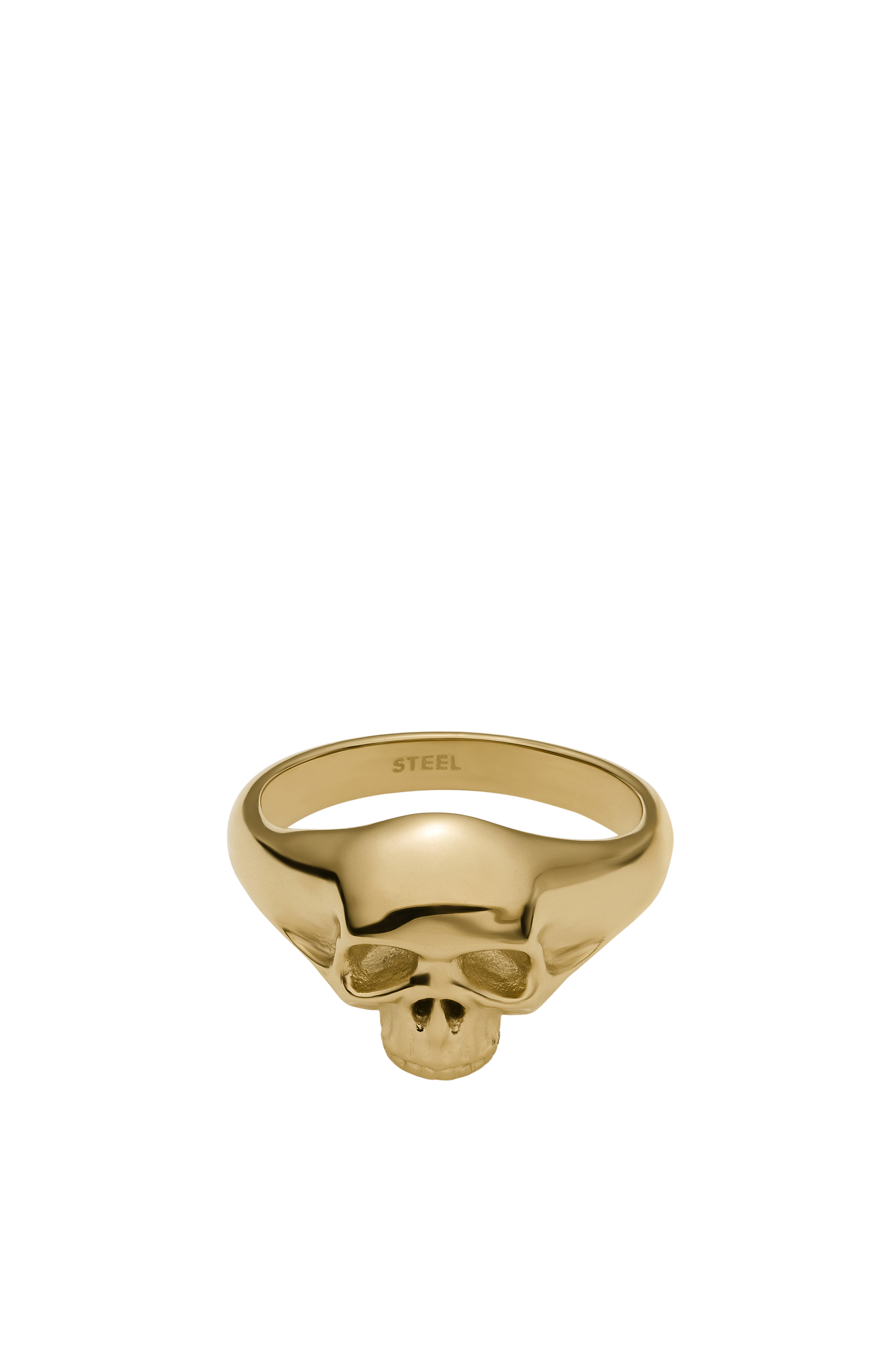 Diesel - DX1380, Man's Gold Stainless Steel Skull Ring in Gold - 2