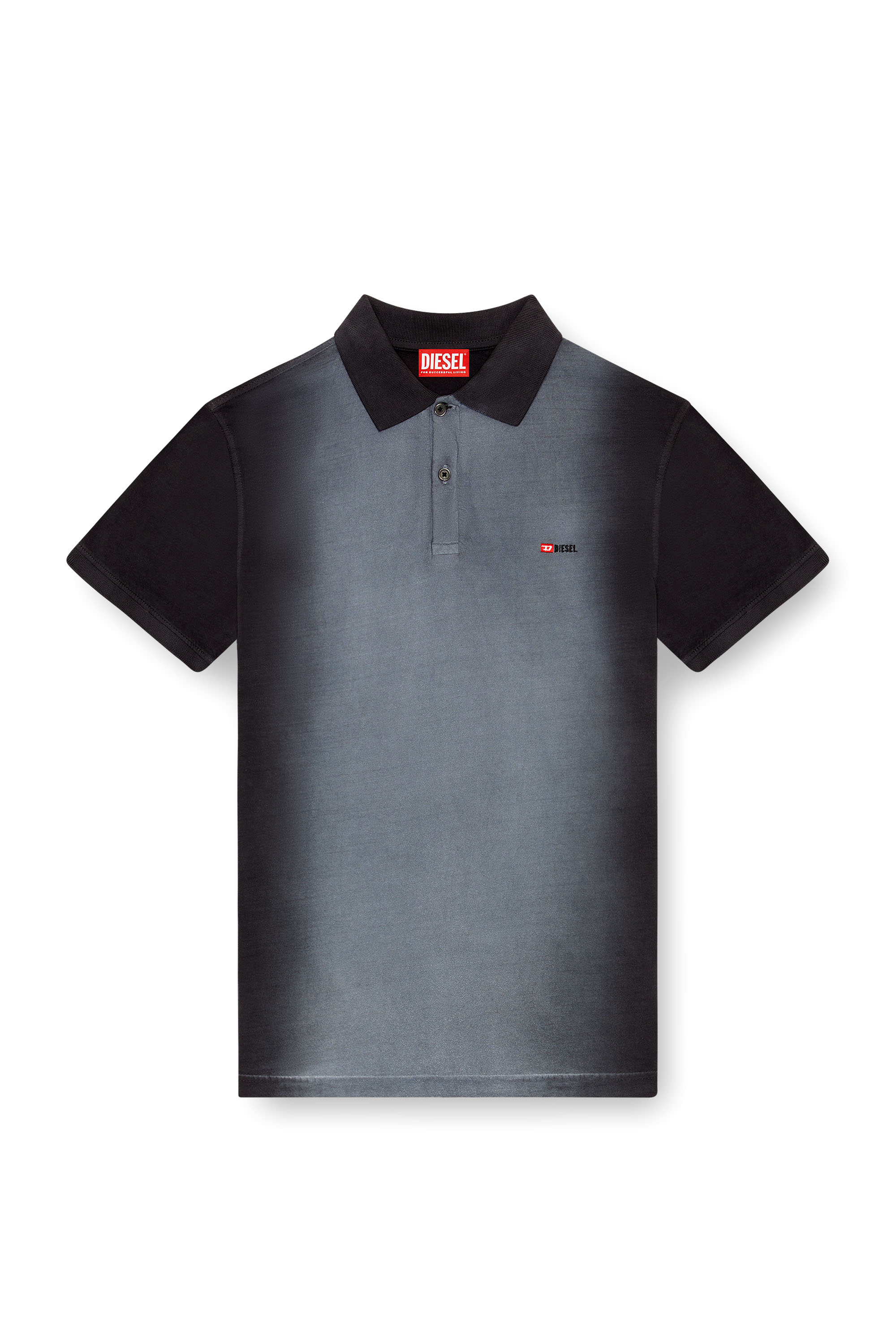 Diesel - T-REJUST-Q1, Man's Polo shirt with spray treatment in Black - 3