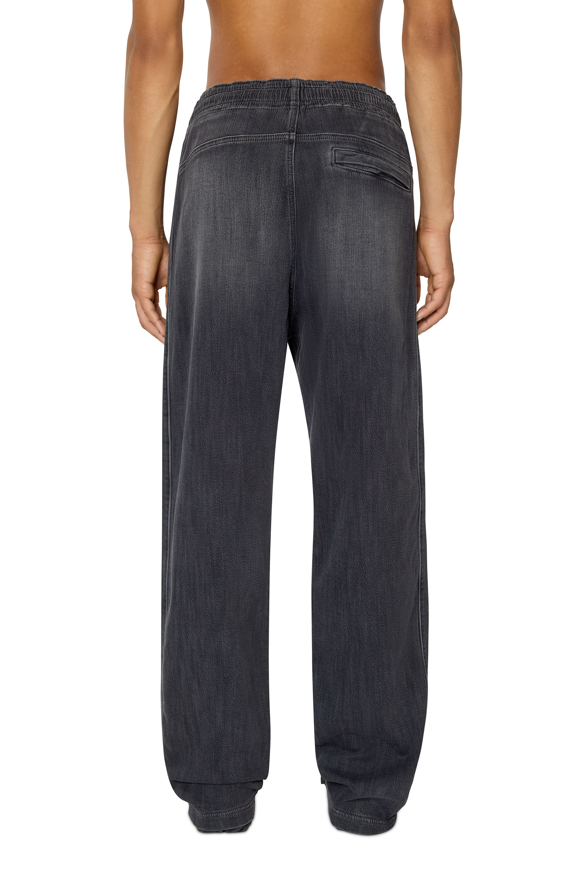 Diesel - Straight D-Martians Track Denim 09E30, Man's Straight D-Martians Track Denim in Black/Dark grey - 4