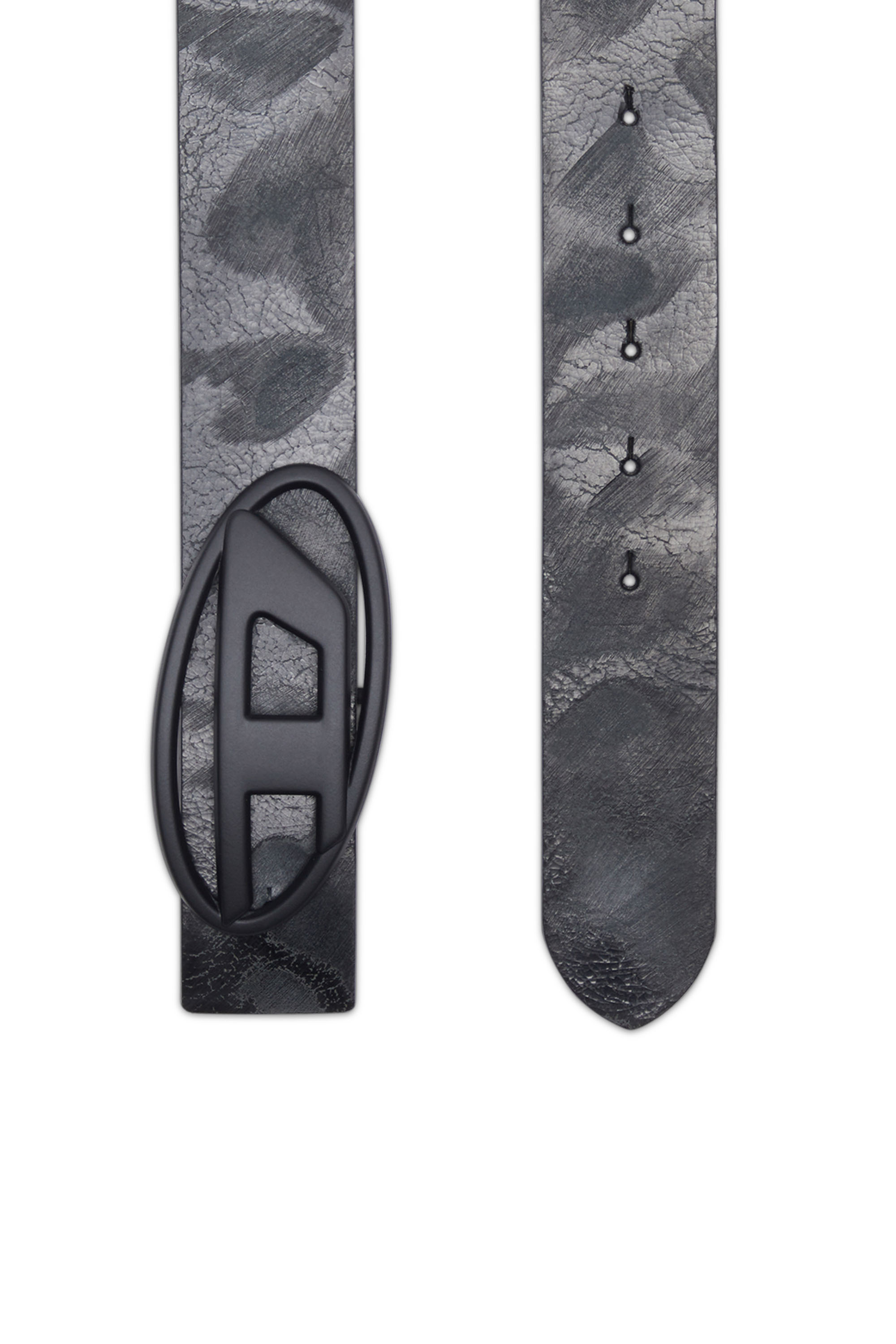 Diesel - B-1DR REV, Man's Reversible leather belt with D buckle in Black - 2
