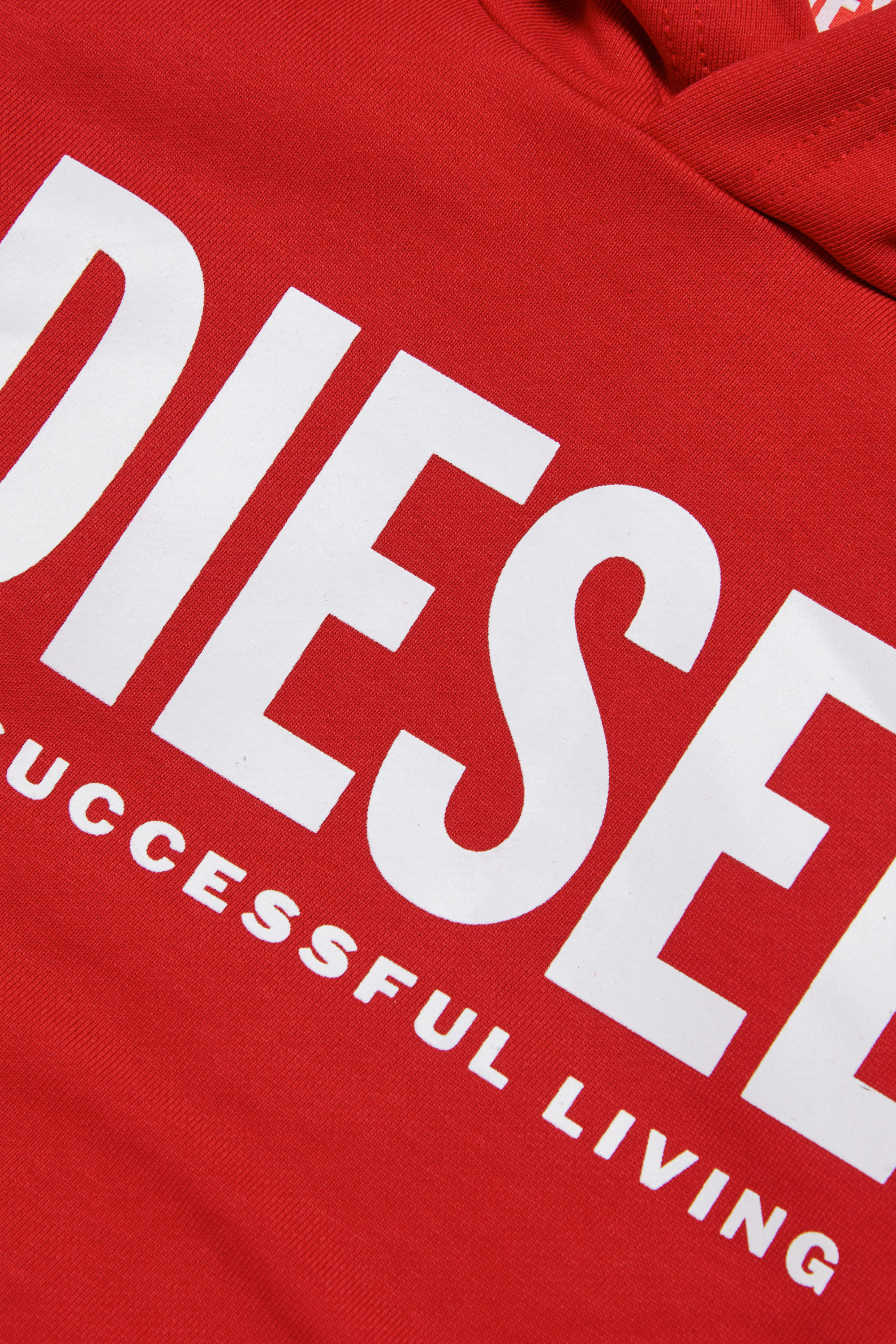 Diesel - LSFORT DI OVER HOOD, Unisex's Hoodie with logo print in Red - 3