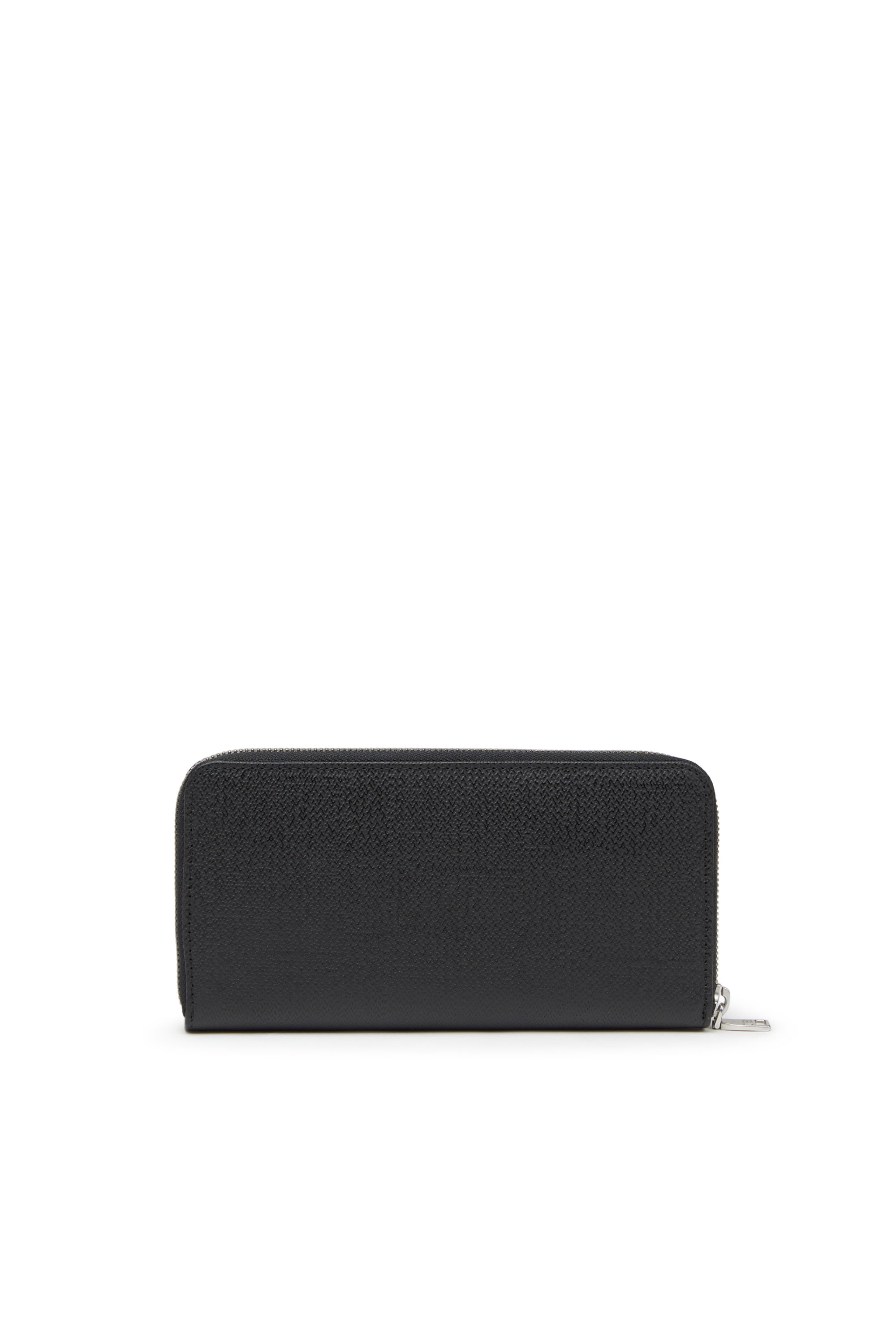 Diesel - CONTINENTAL ZIP L, Man's Long zip wallet in textured leather in Black - 2