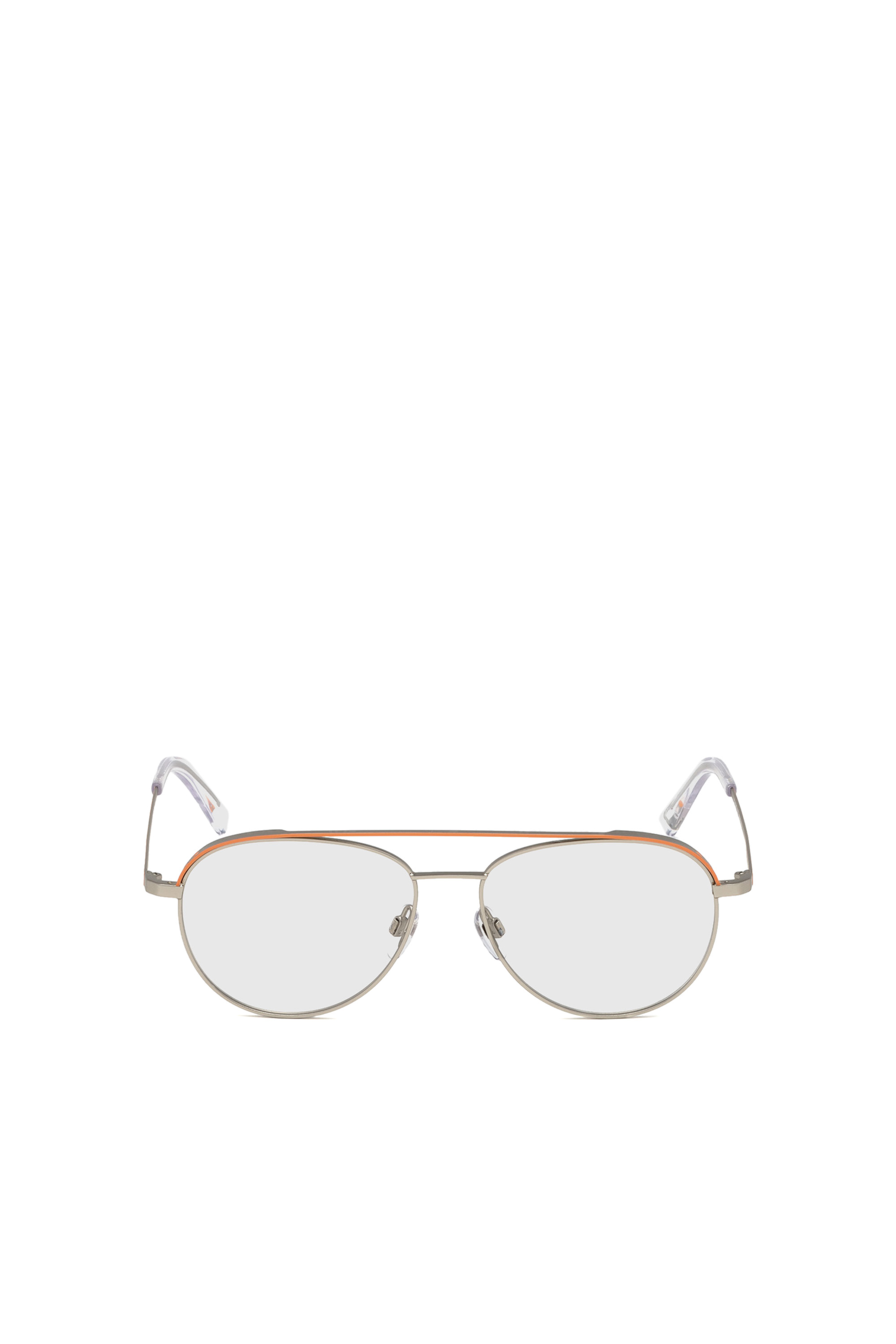 Diesel - DL5305, Unisex's Pilot shape eyeglasses with double bridge in Orange - 1