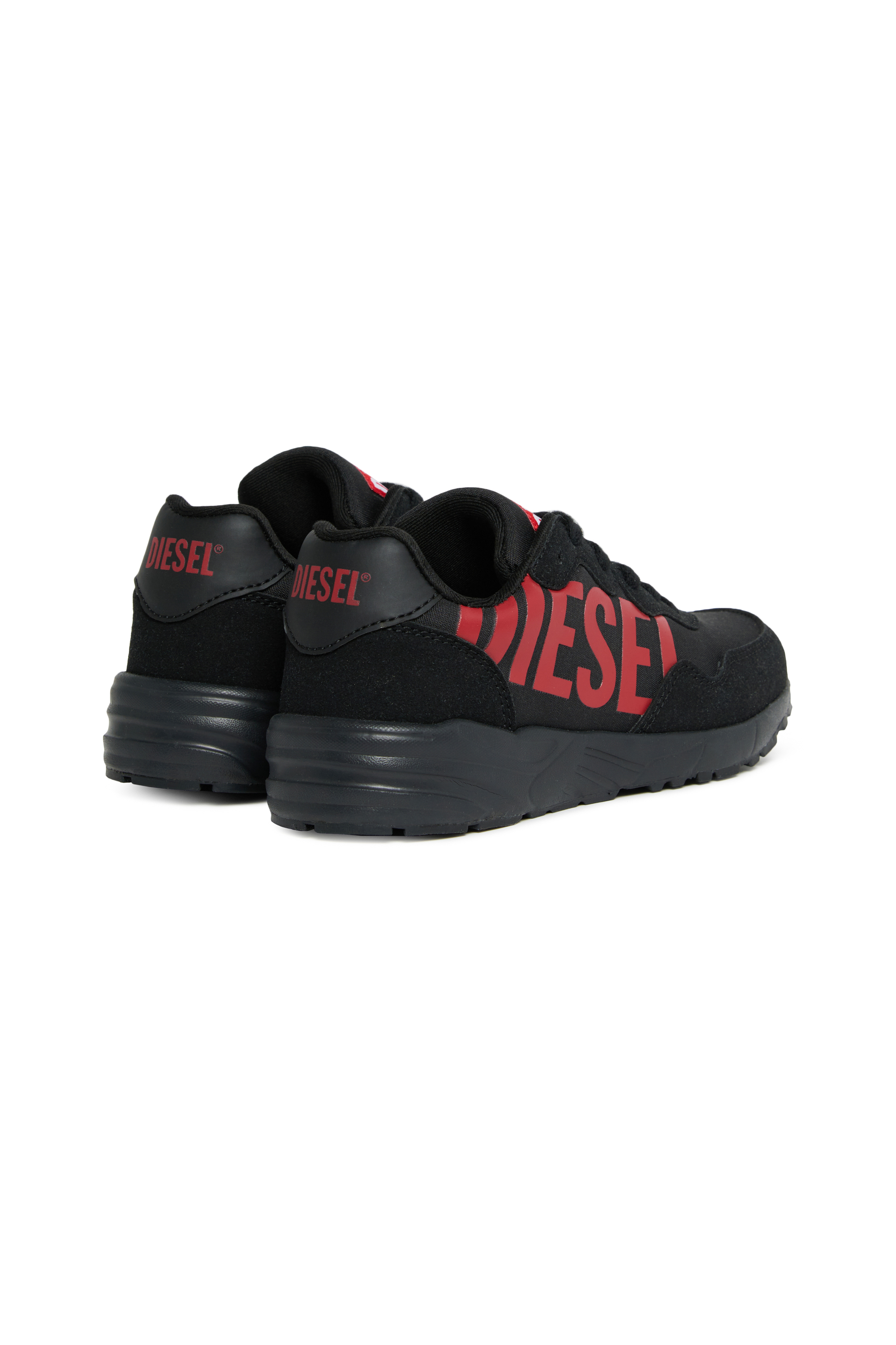 Diesel - S-STAR LIGHT LC, Unisex's Nylon sneakers with shiny Diesel print in Black/Red - 3