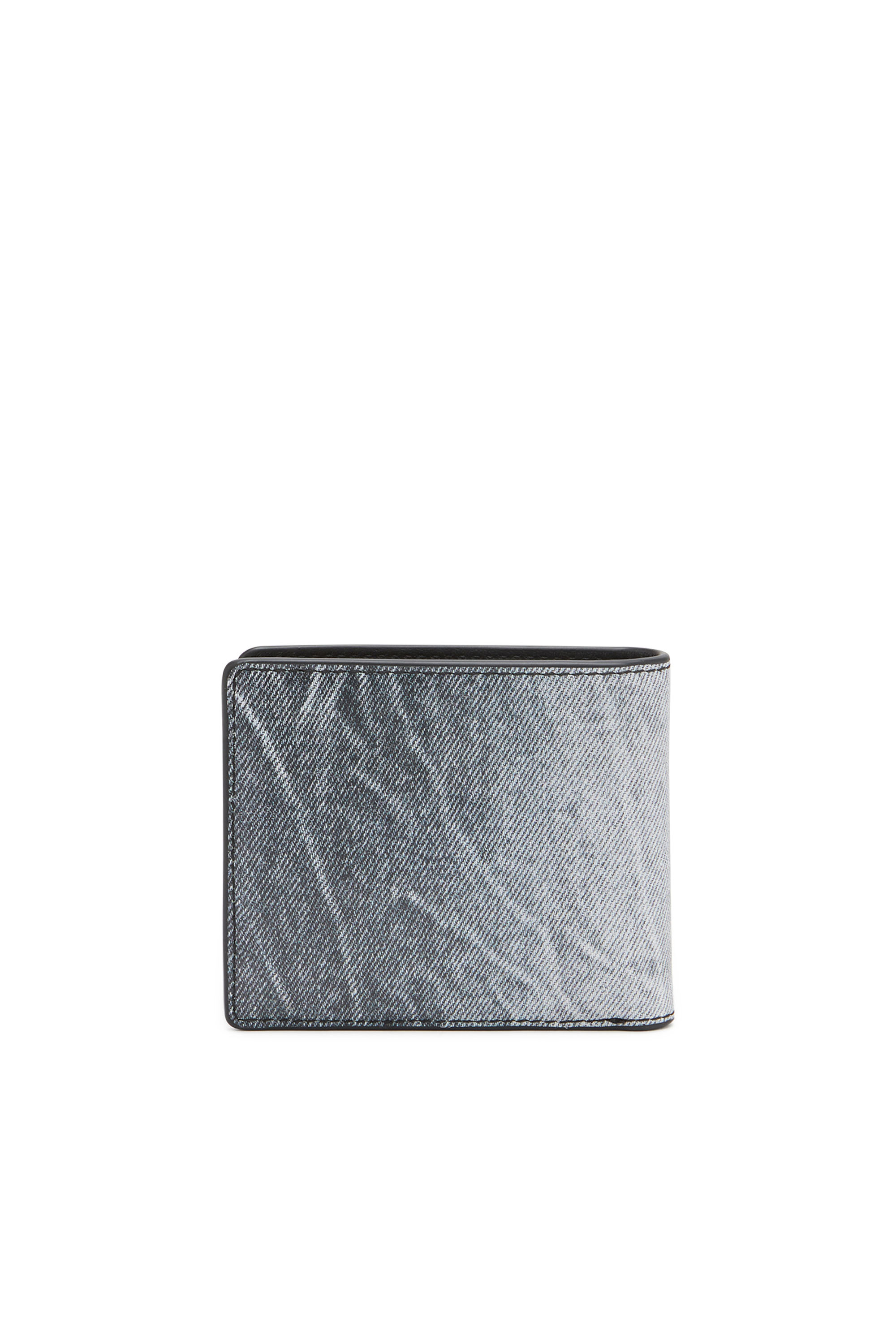Diesel - JACKRON BI-FOLD COIN S, Man's Leather bi-fold wallet with denim print in Blue - 2