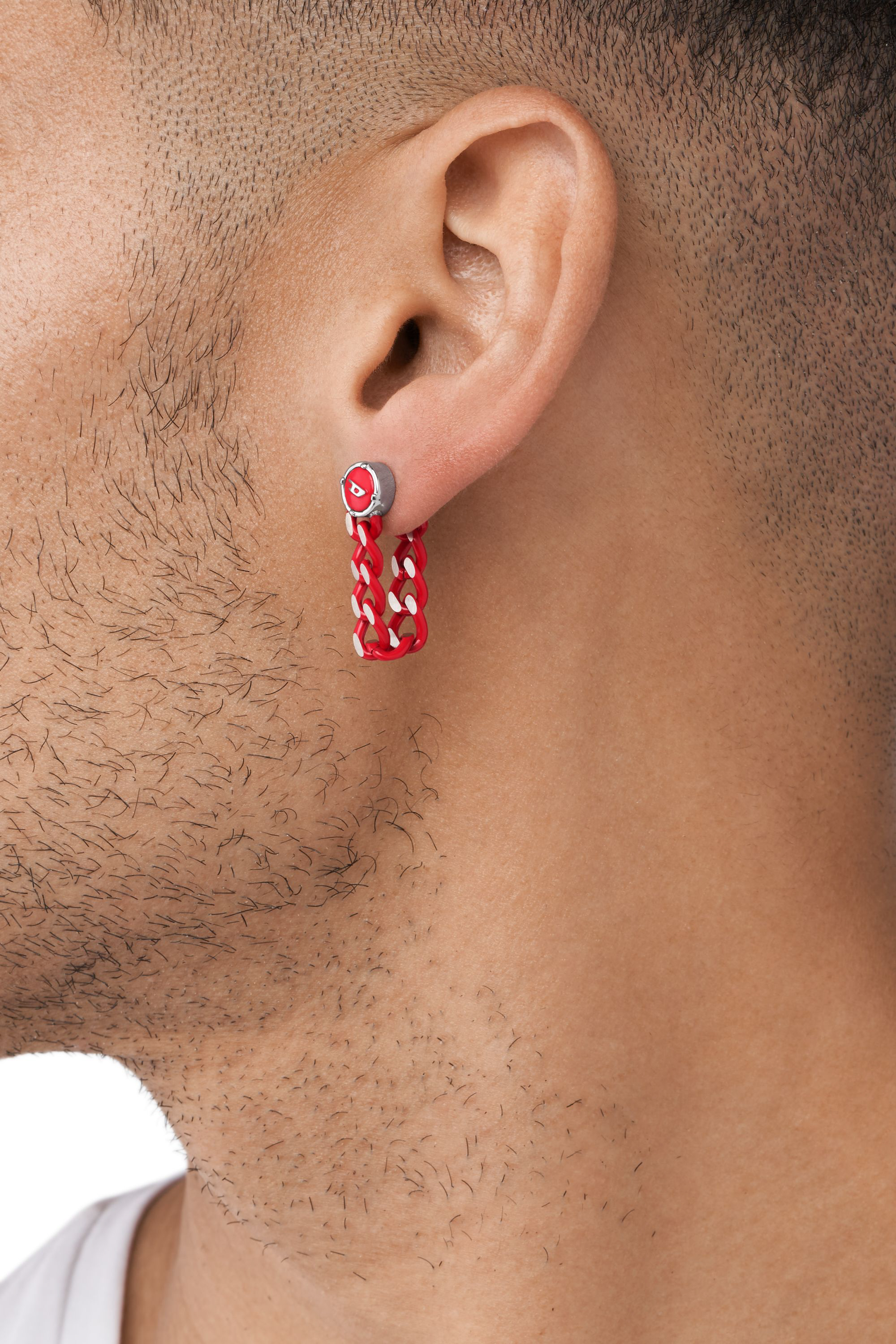 Diesel - DX1414, Unisex's Red Stainless Steel single stud earring in Red/Grey - 4
