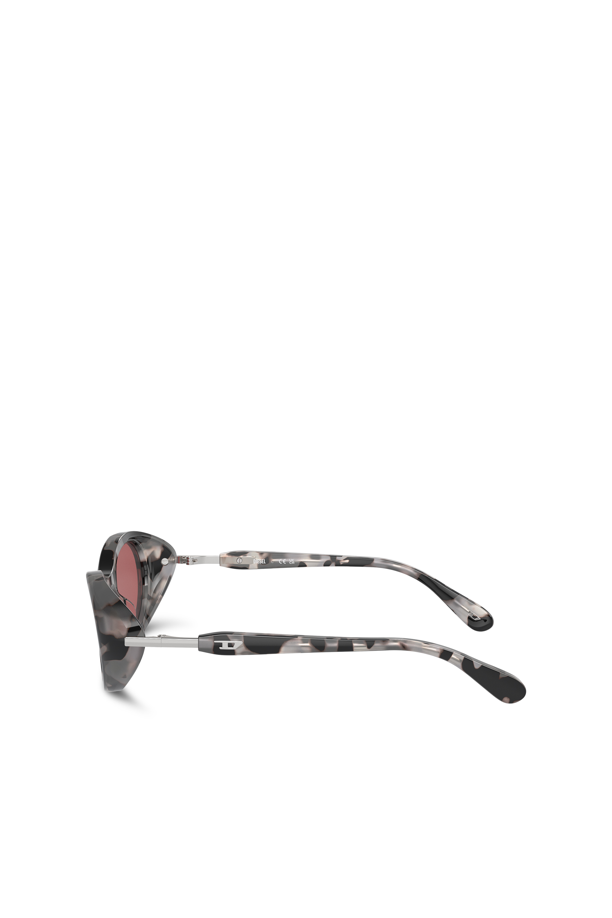 Diesel - 0DL2004, Unisex's Wrap-around shape sunglasses in Grey Havana/Red - 3