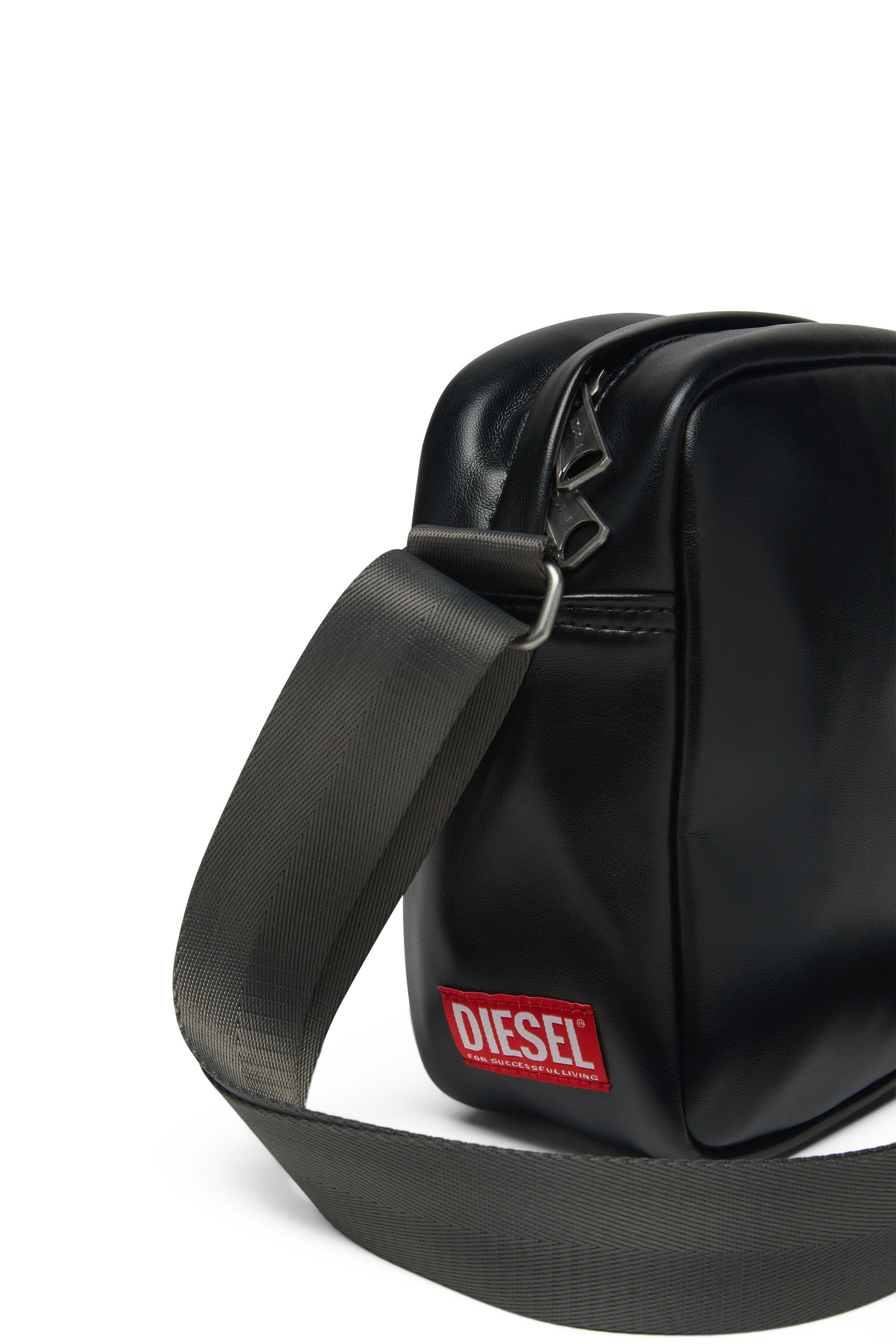 Diesel - RAVE CROSSBODY, Man's Rave Crossbody - Crossbody bag in recycled materials in Black - 4
