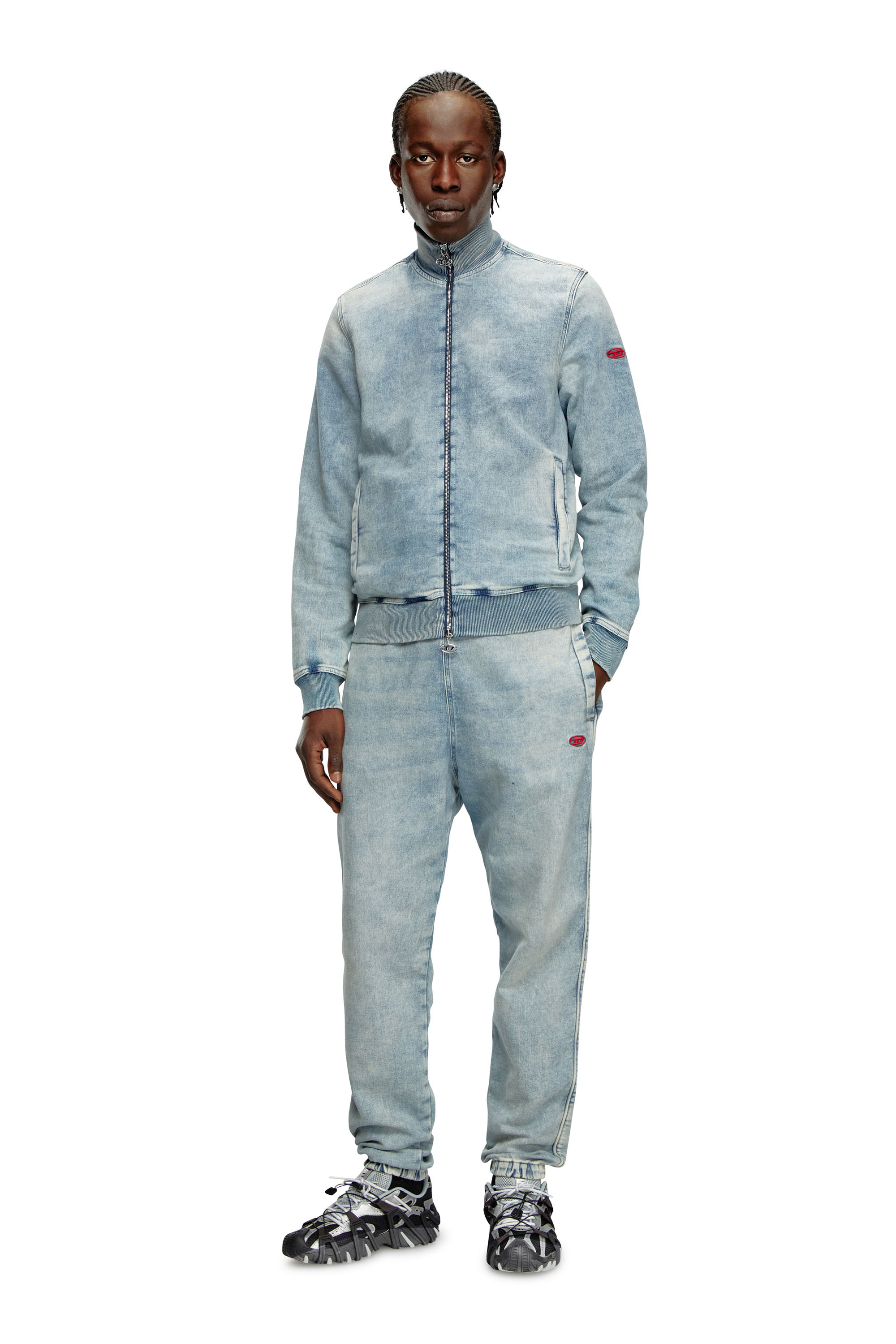 Diesel - D-BUZEE TRACK, Unisex's Zip-up sweater in Track Denim in Light Blue - 2