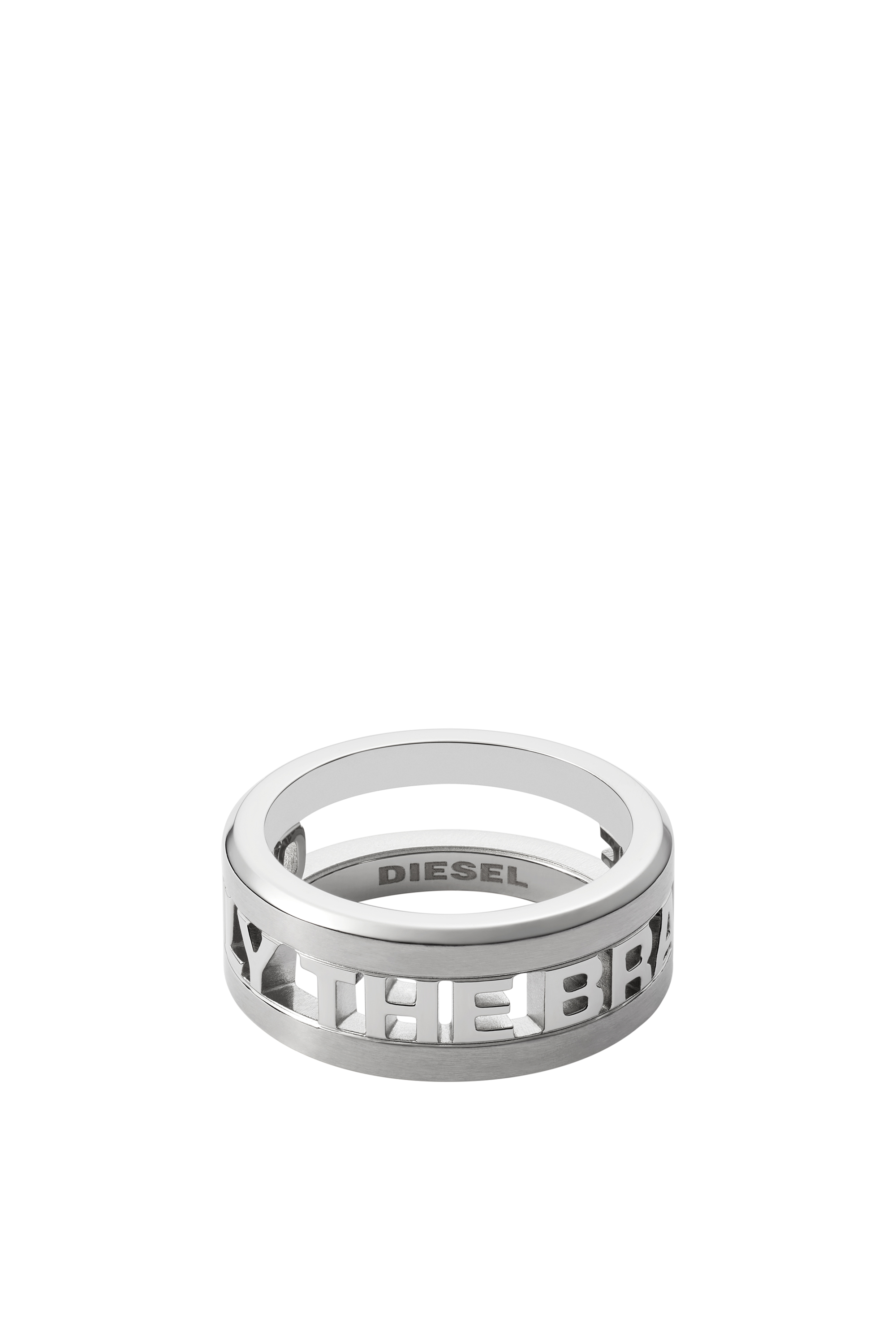 Diesel - DX1332, Man's Stainless Steel Band Ring in Silver - 2