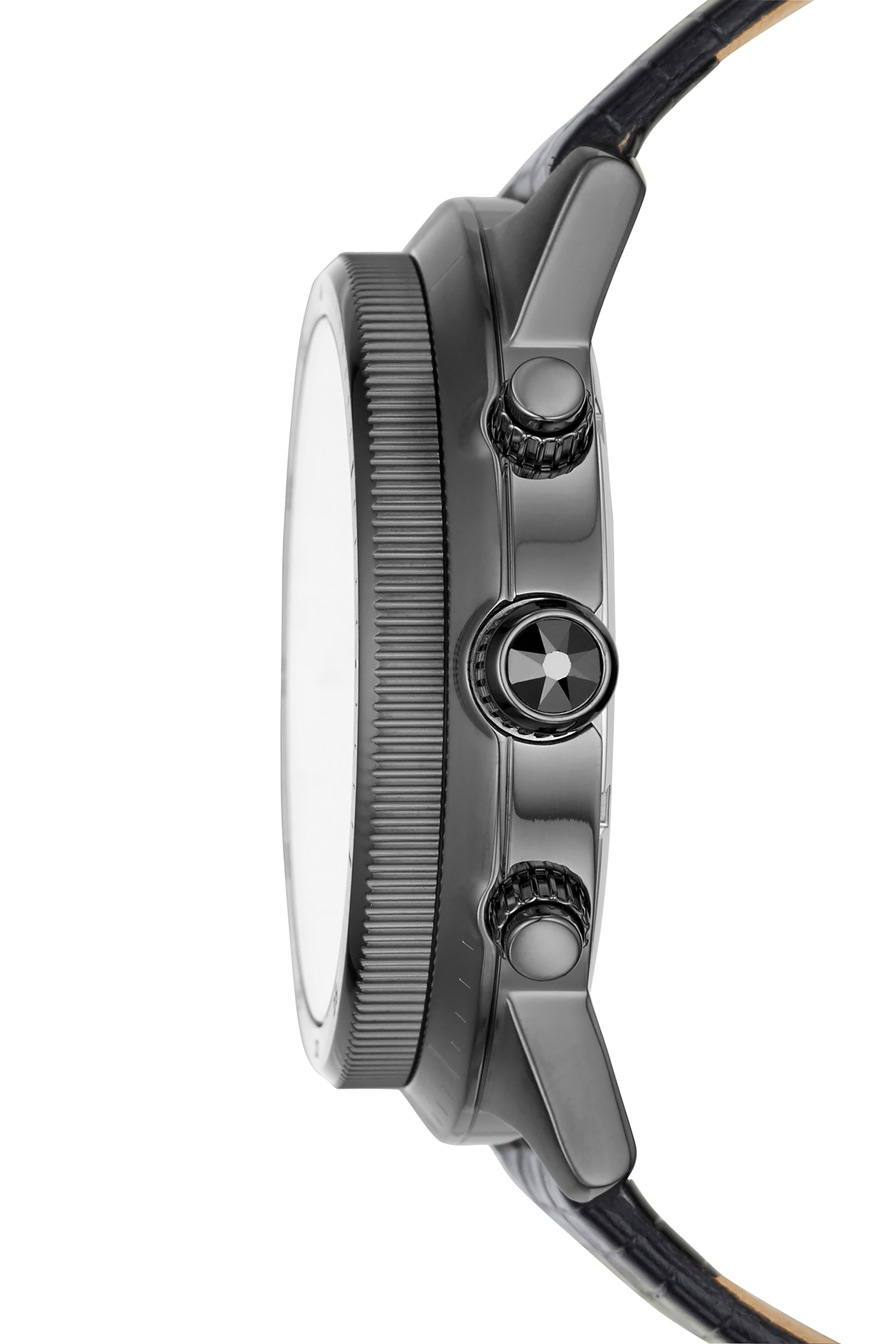 Diesel - DZ4437, Man's Black watch with hematite stones, 50 mm in Black - 2