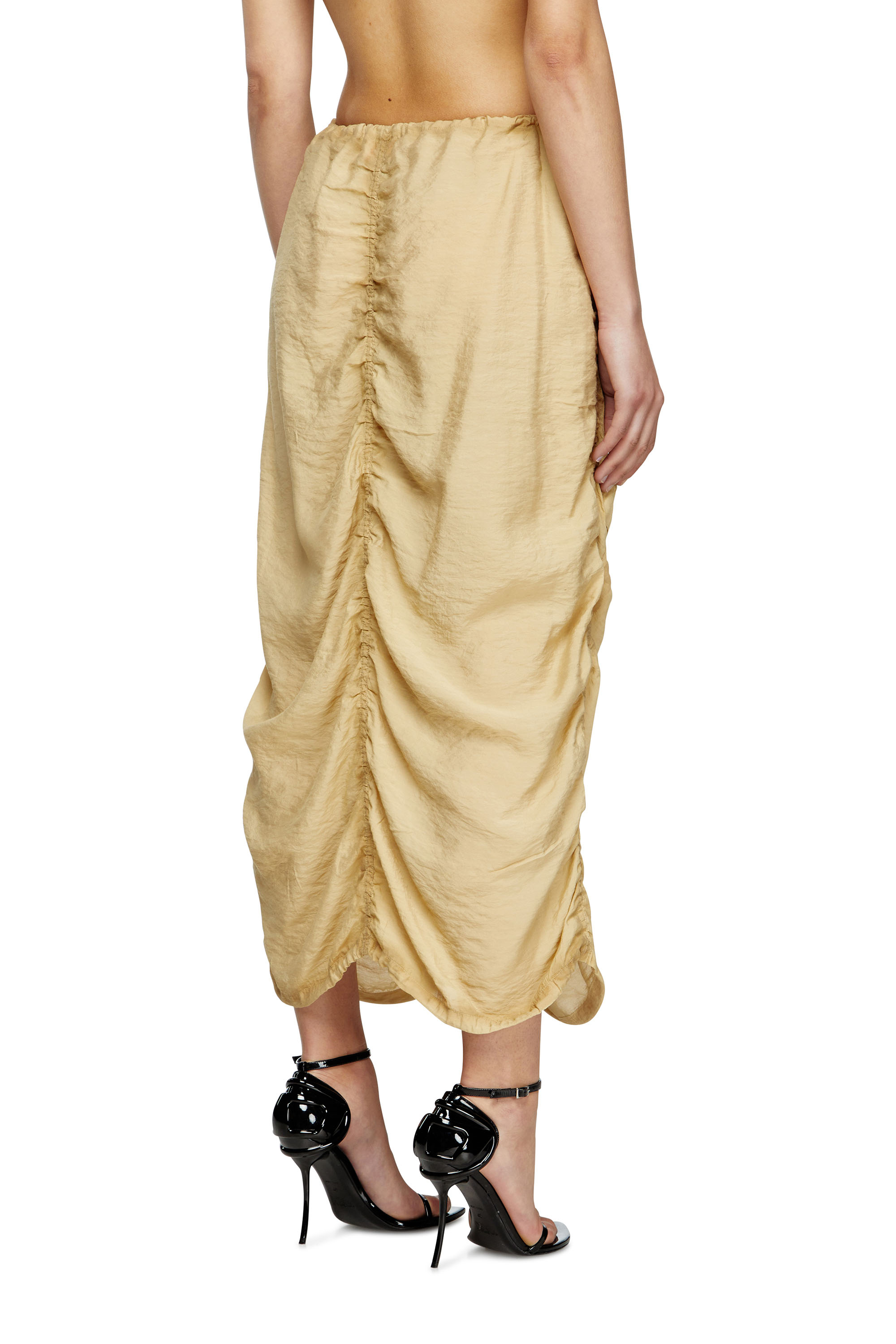 Diesel - O-RACLE, Woman's Cargo midi skirt in treated viscose-nylon in Beige - 4