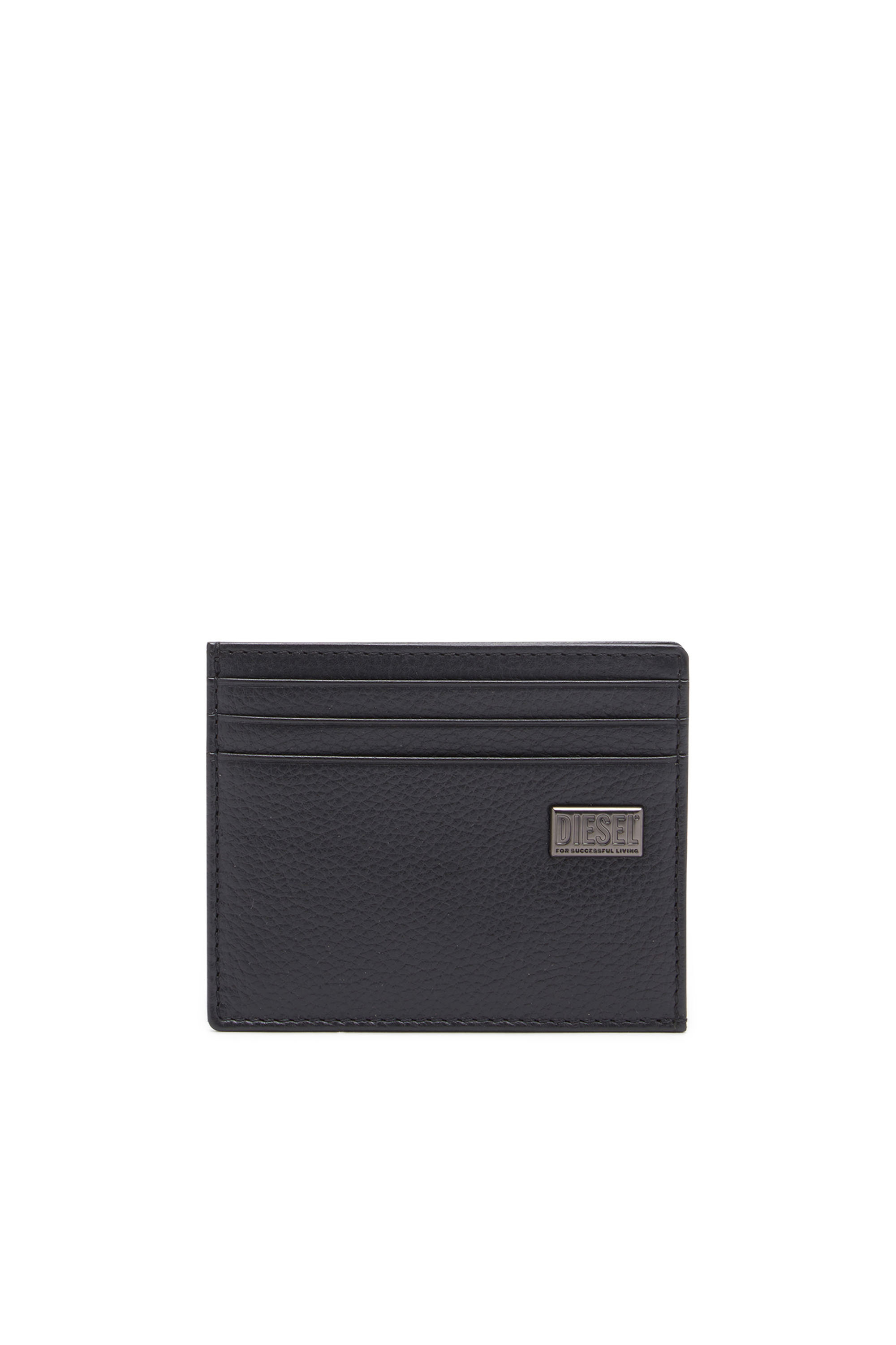 Diesel - MEDAL-D CARD HOLDER 6, Man's Card holder in grainy leather in Black - 1