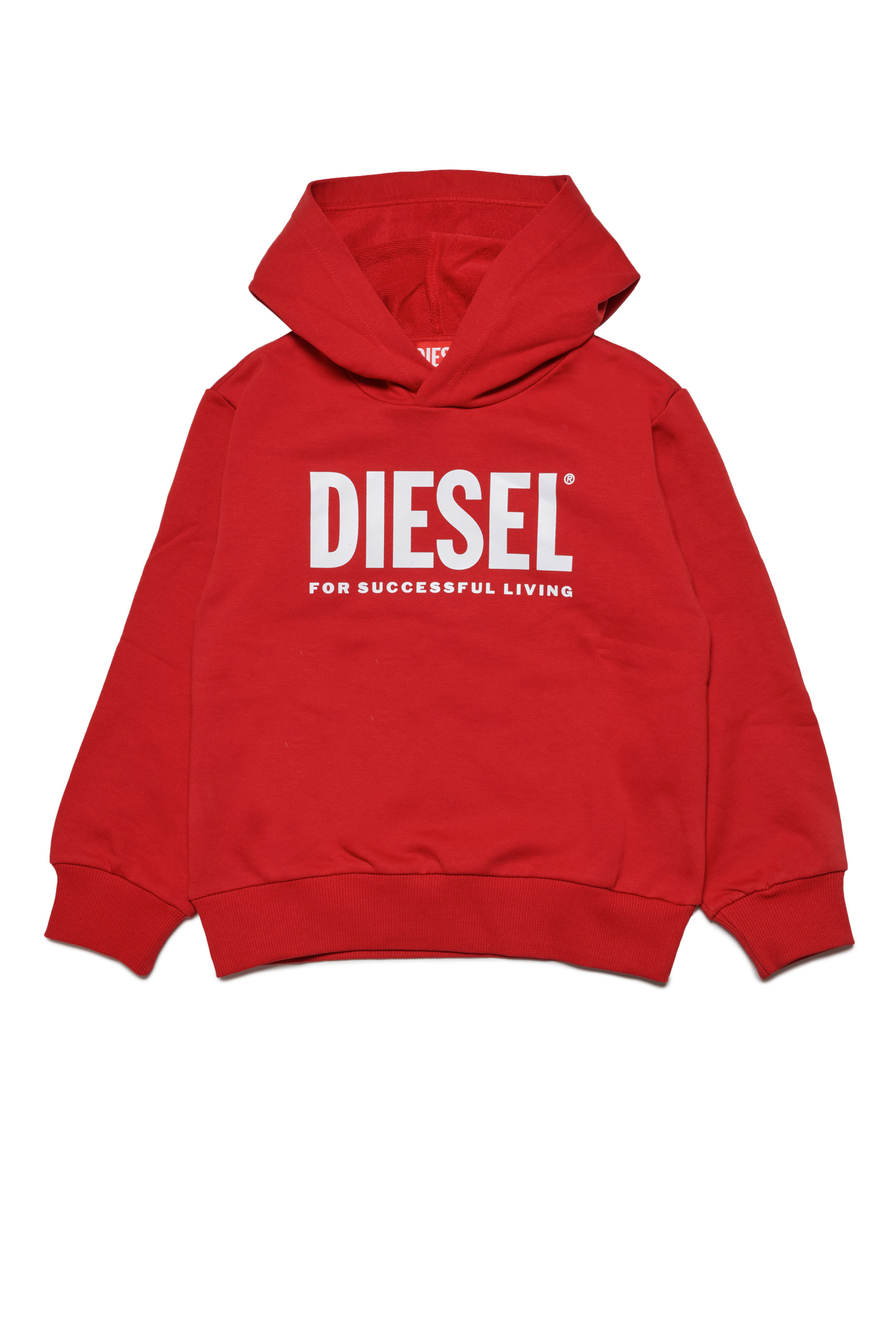 Diesel - LSFORT DI OVER HOOD, Unisex's Hoodie with logo print in Red - 1