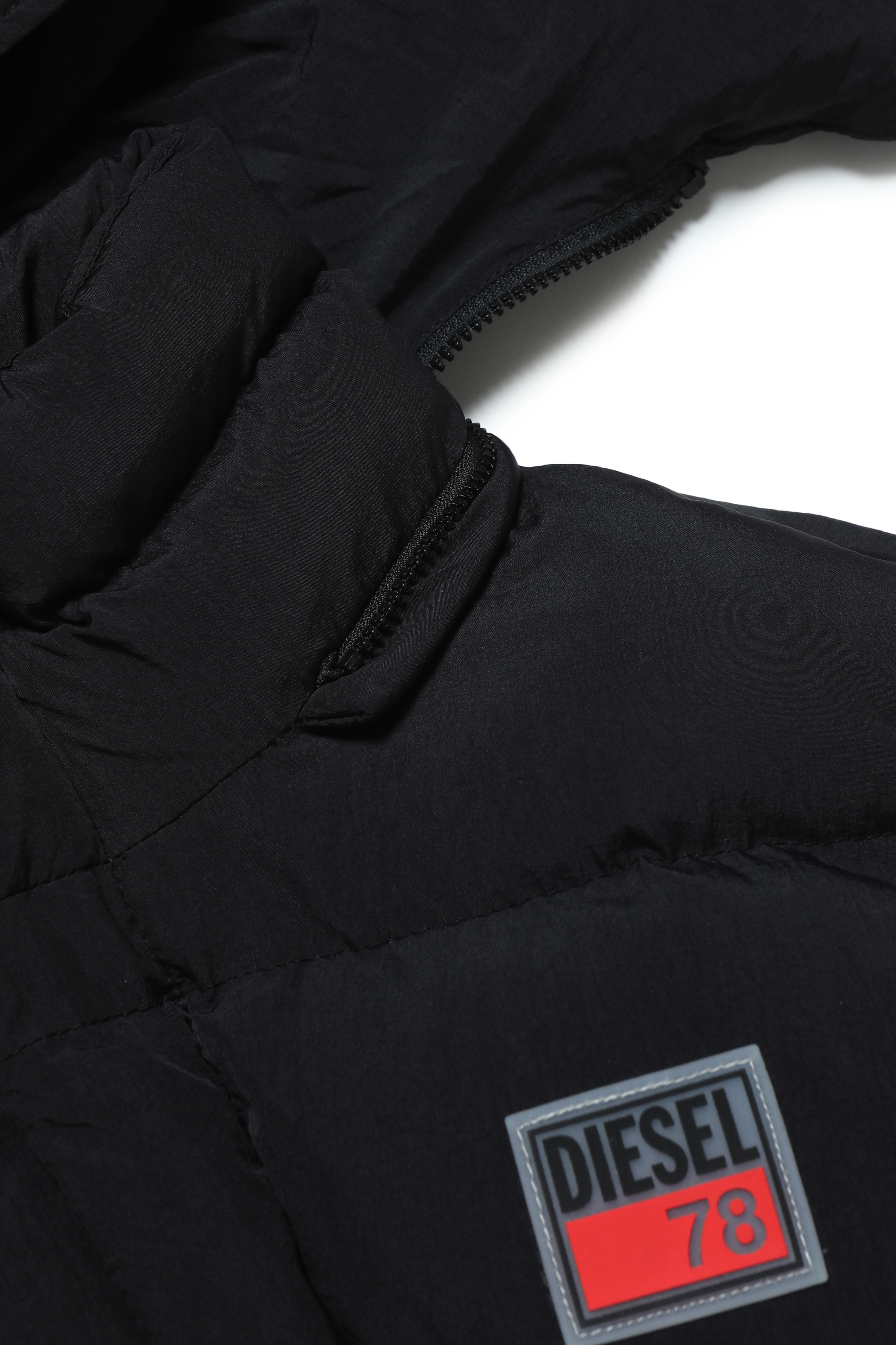 Diesel - JPIL, Unisex's Puffer jacket with clear Diesel patch in Black - 4